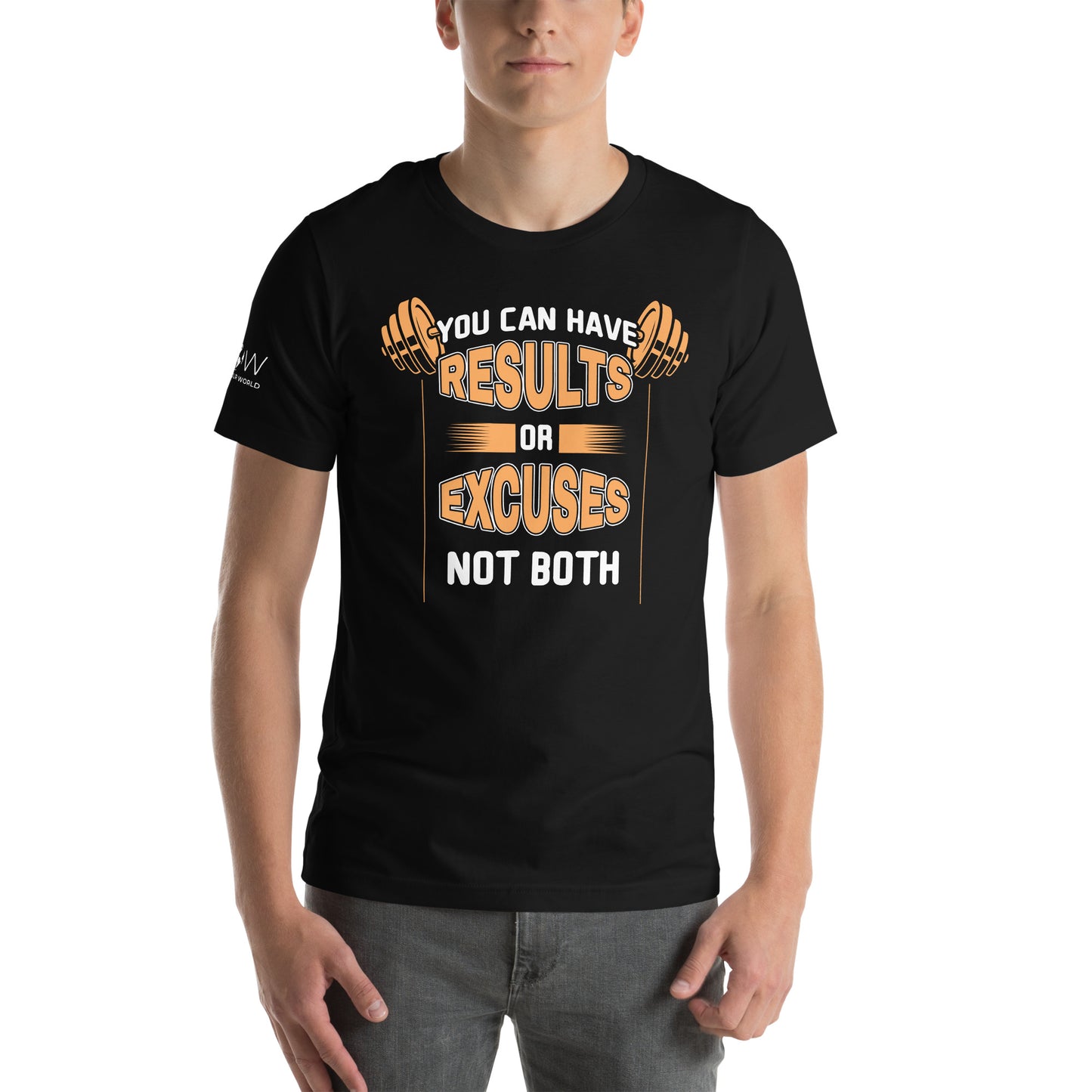 Not Both Results or Excuses Men's Motivational Black T-Shirt