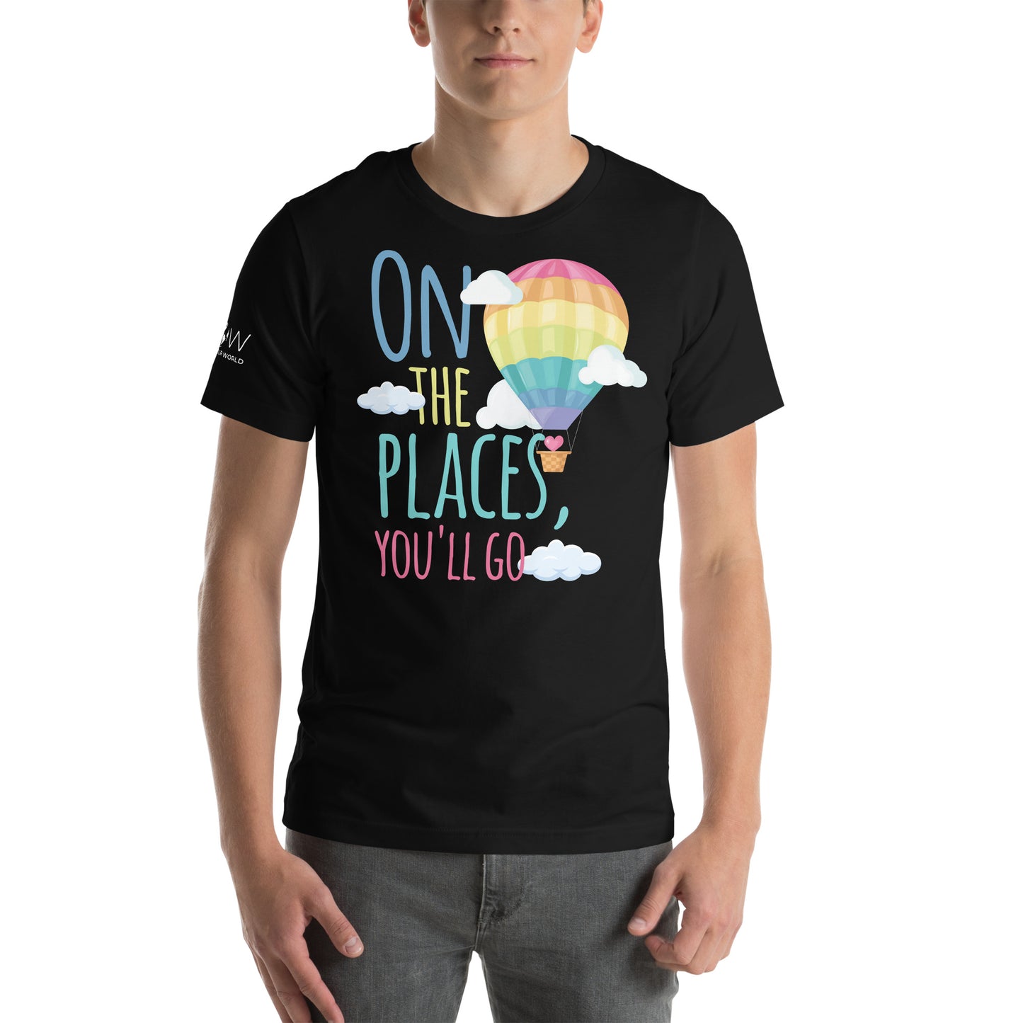 "Oh, The Places You'll Go" Men's Motivational Black T-Shirt