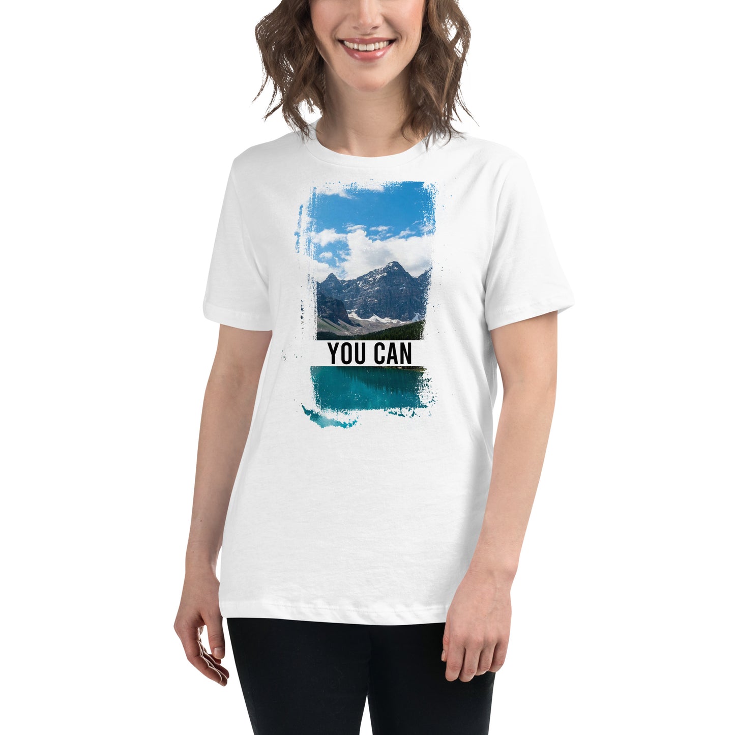 Peak Performance White Motivational Women’s T-Shirt Lifestyle