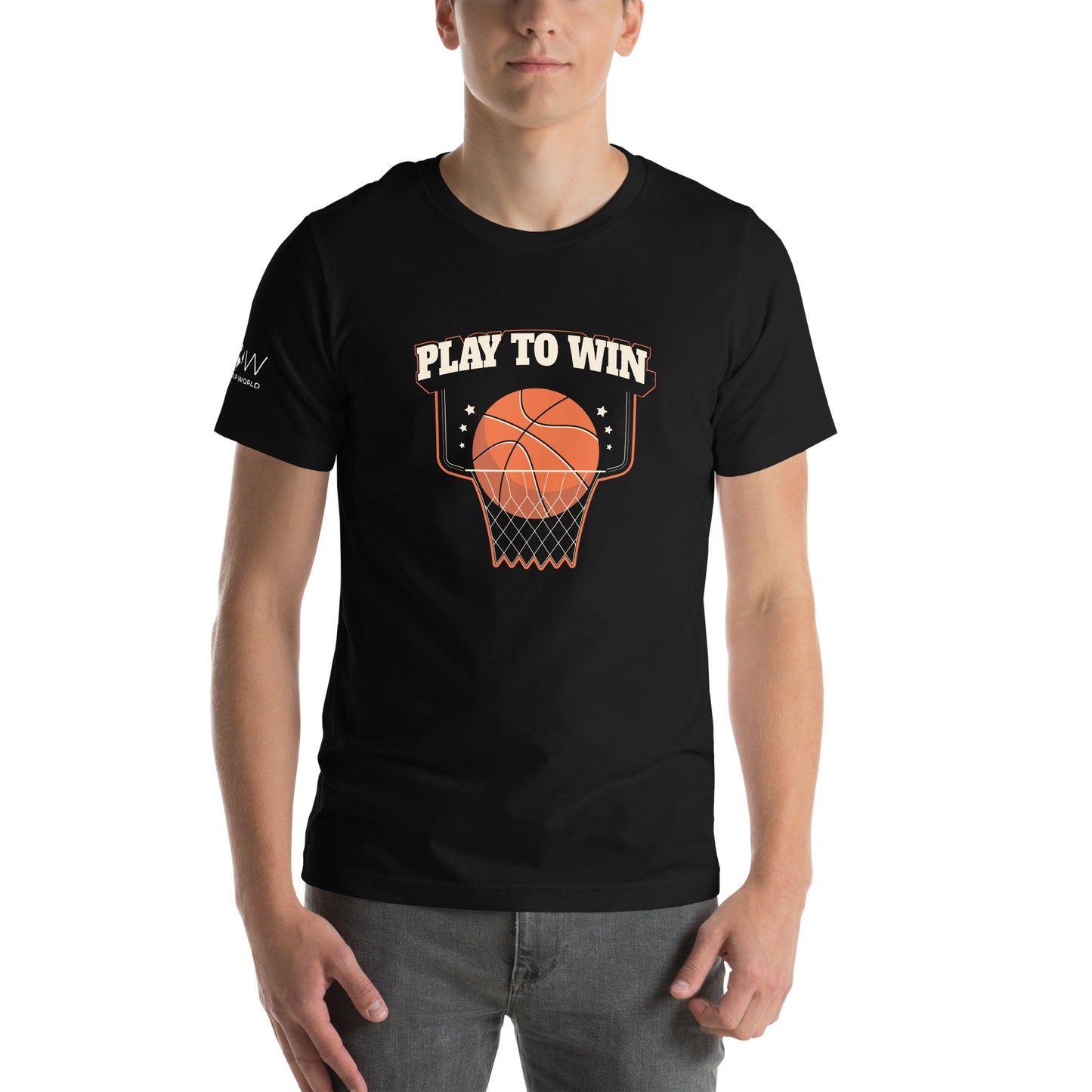 "Play to Win" Basketball Men's Motivational Black T-Shirt