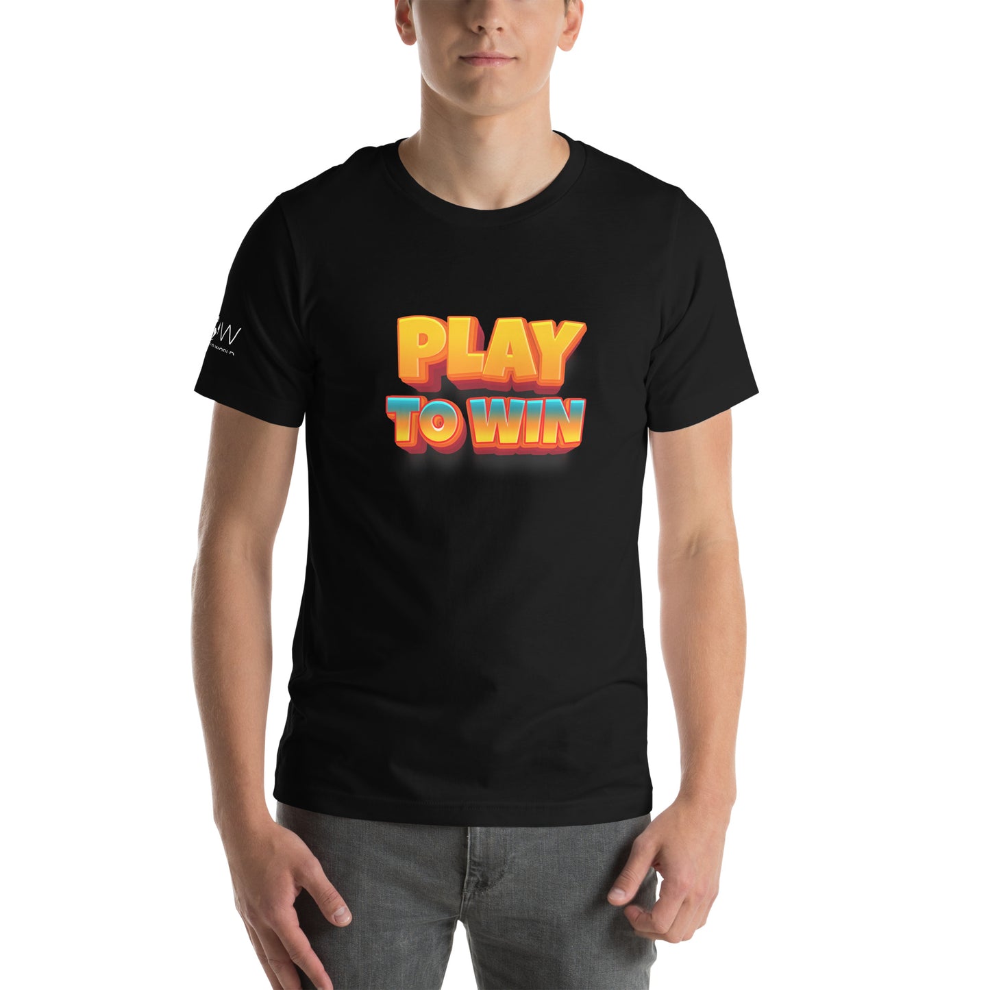 "Play to Win" Men's Motivational Black T-Shirt