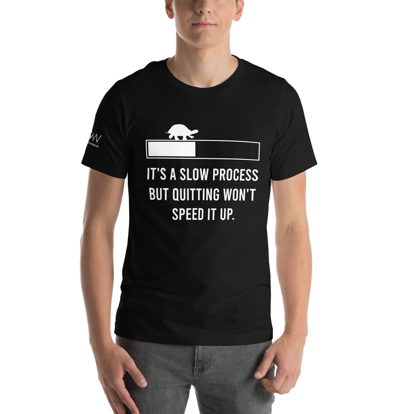 Progress is Progress No Matter How Small Men's Motivational Black T-Shirt