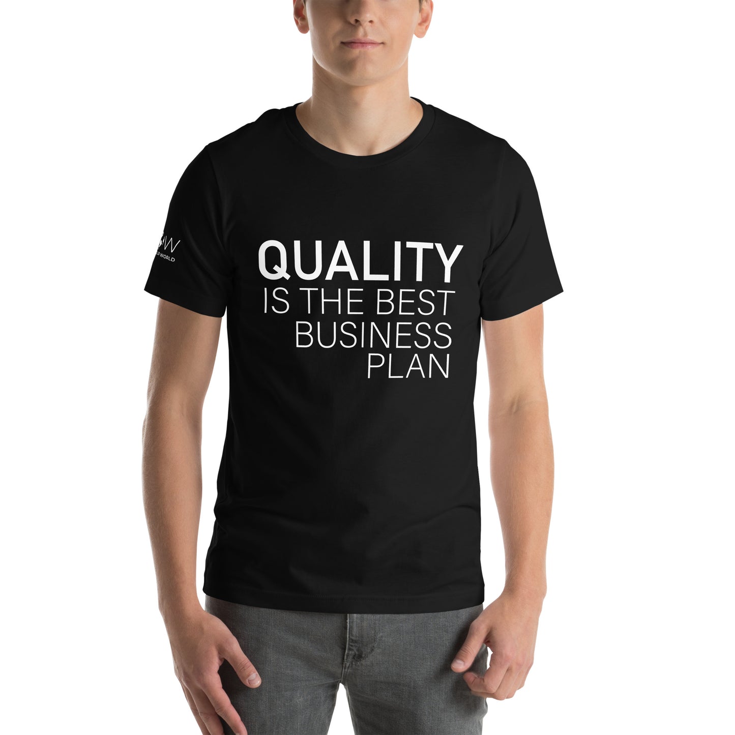 Quality is the Best Business Plan Men's Motivational Black T-Shirt