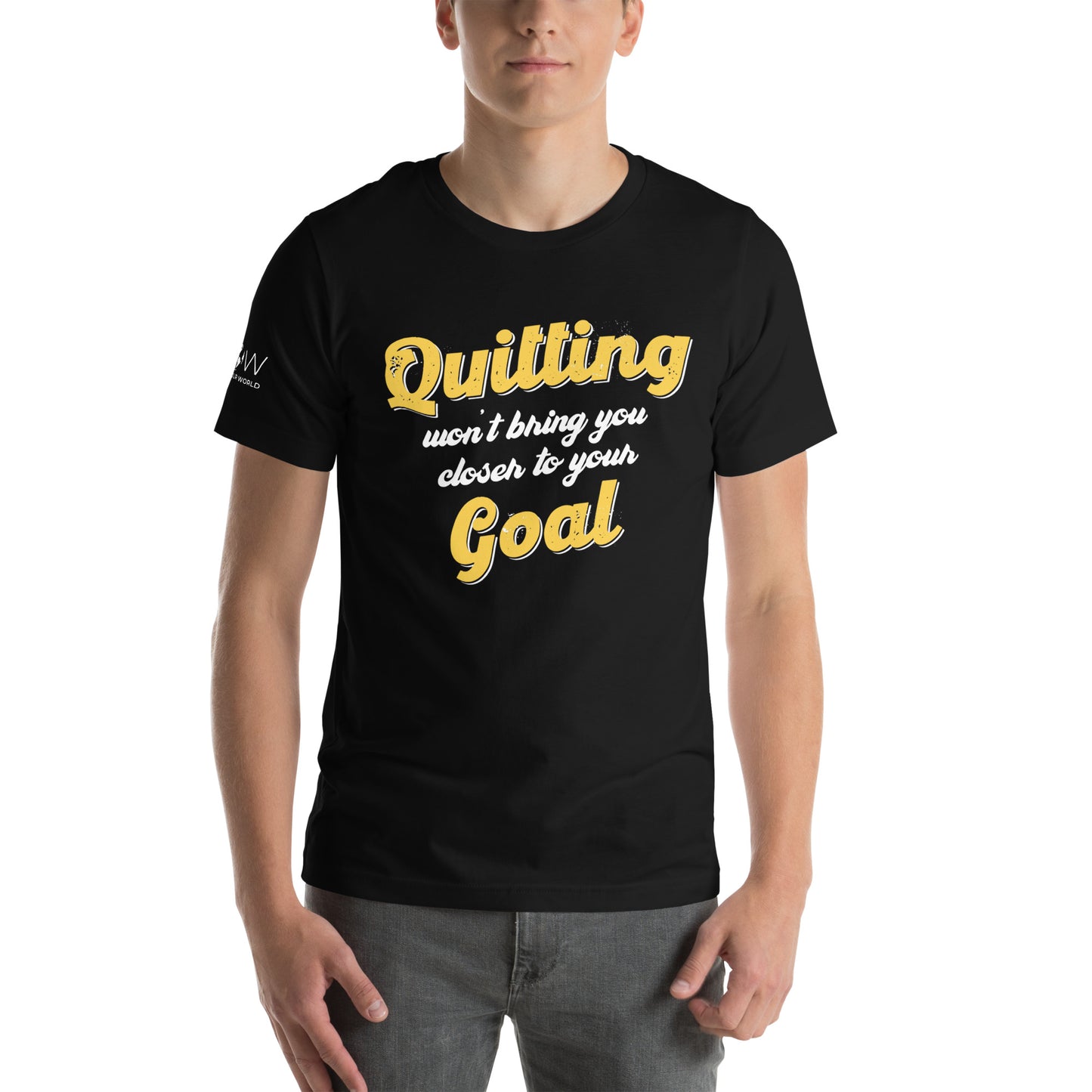 Quitting Won't Bring You Closer Men's Motivational Black T-Shirt