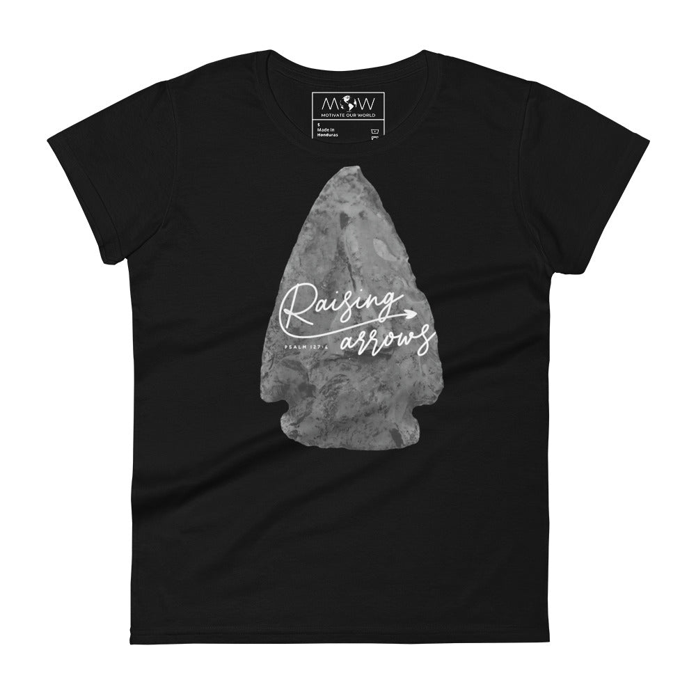 Raising Arrows Women’s Motivational Black T-Shirt