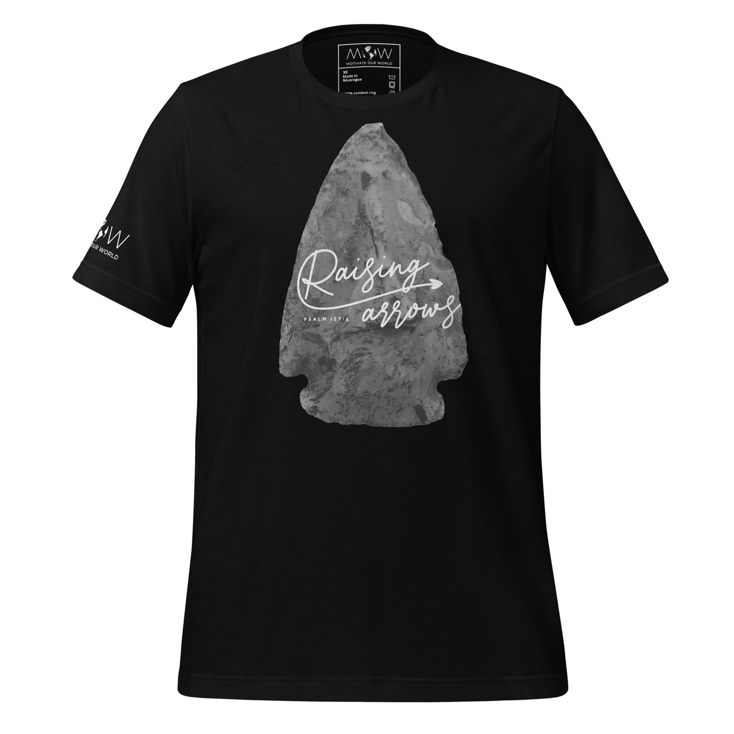 Raising Arrows Stone - Psalm 127:4 Men's Motivational Black T-Shirt