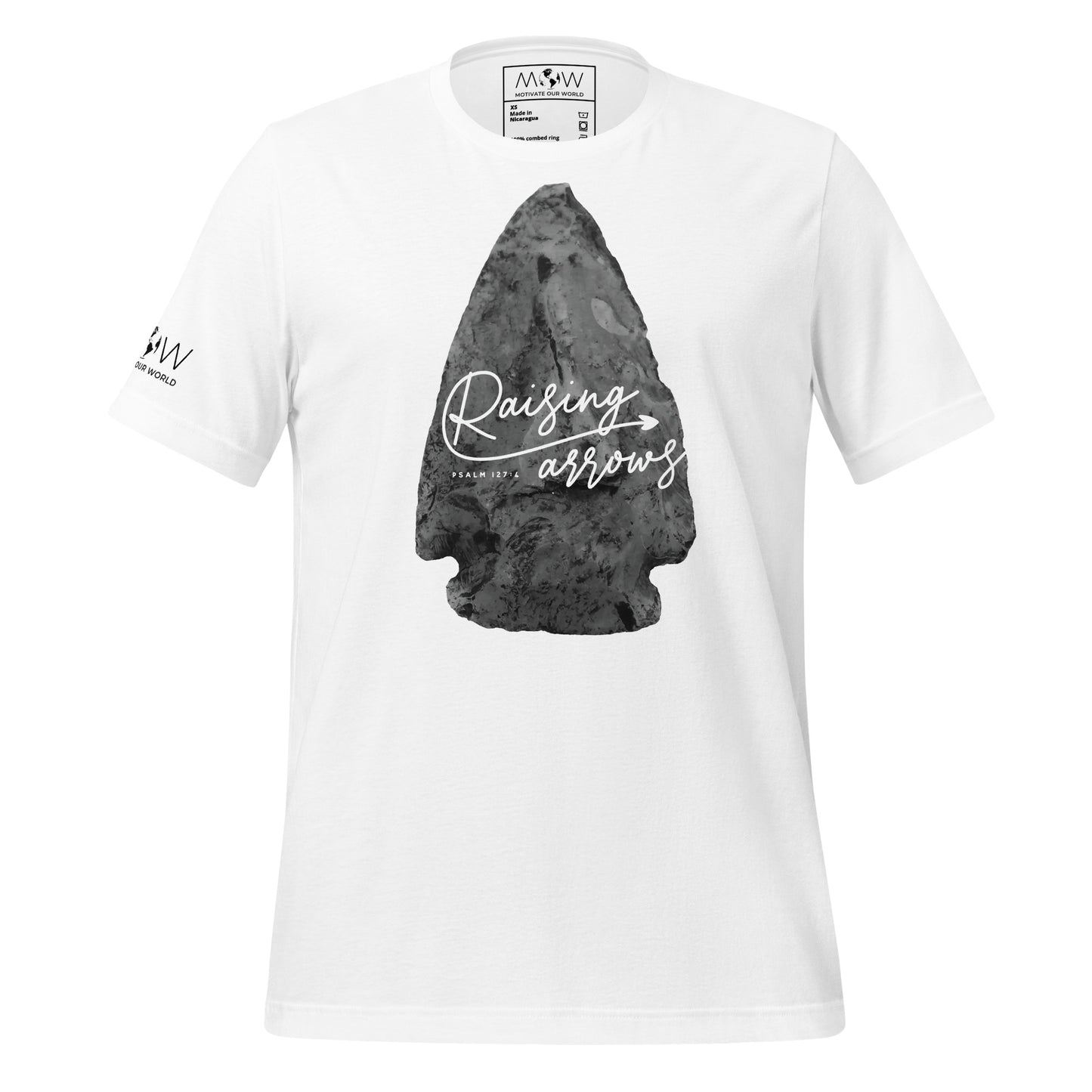 Raising Arrows Stone - Psalm 127:4 Men's Motivational White T-Shirt