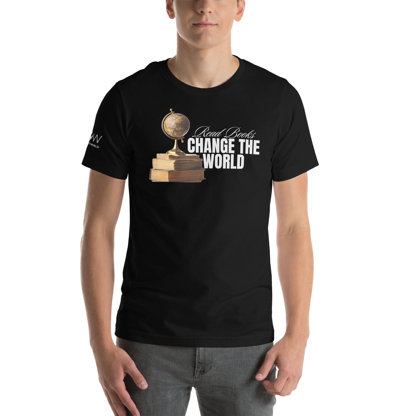 Read Books Change the World – Globe Edition Black Motivational Men's T-Shirt