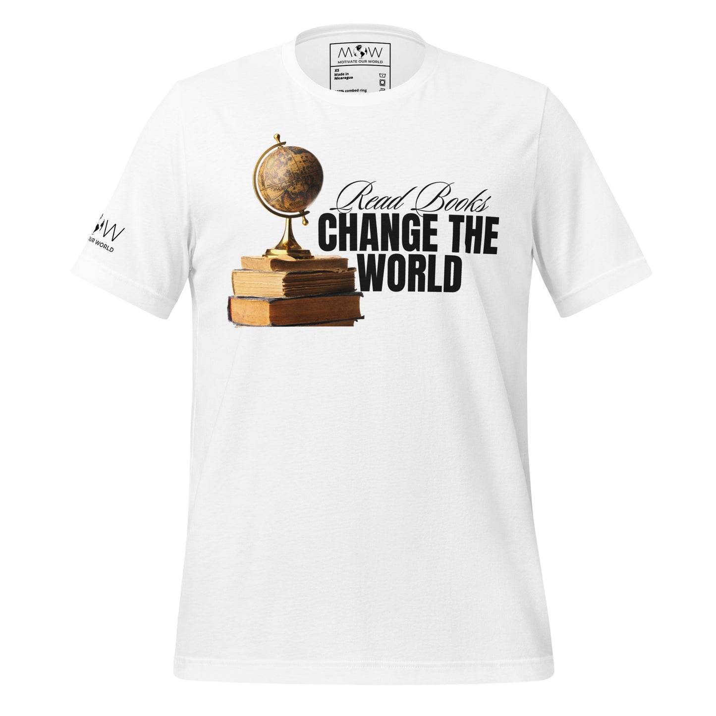 Read Books Change the World – Globe Edition White Motivational Men's T-Shirt