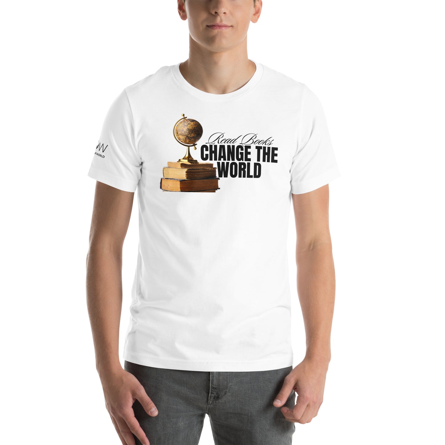 Read Books Change the World – Globe Edition White Motivational Men's T-Shirt