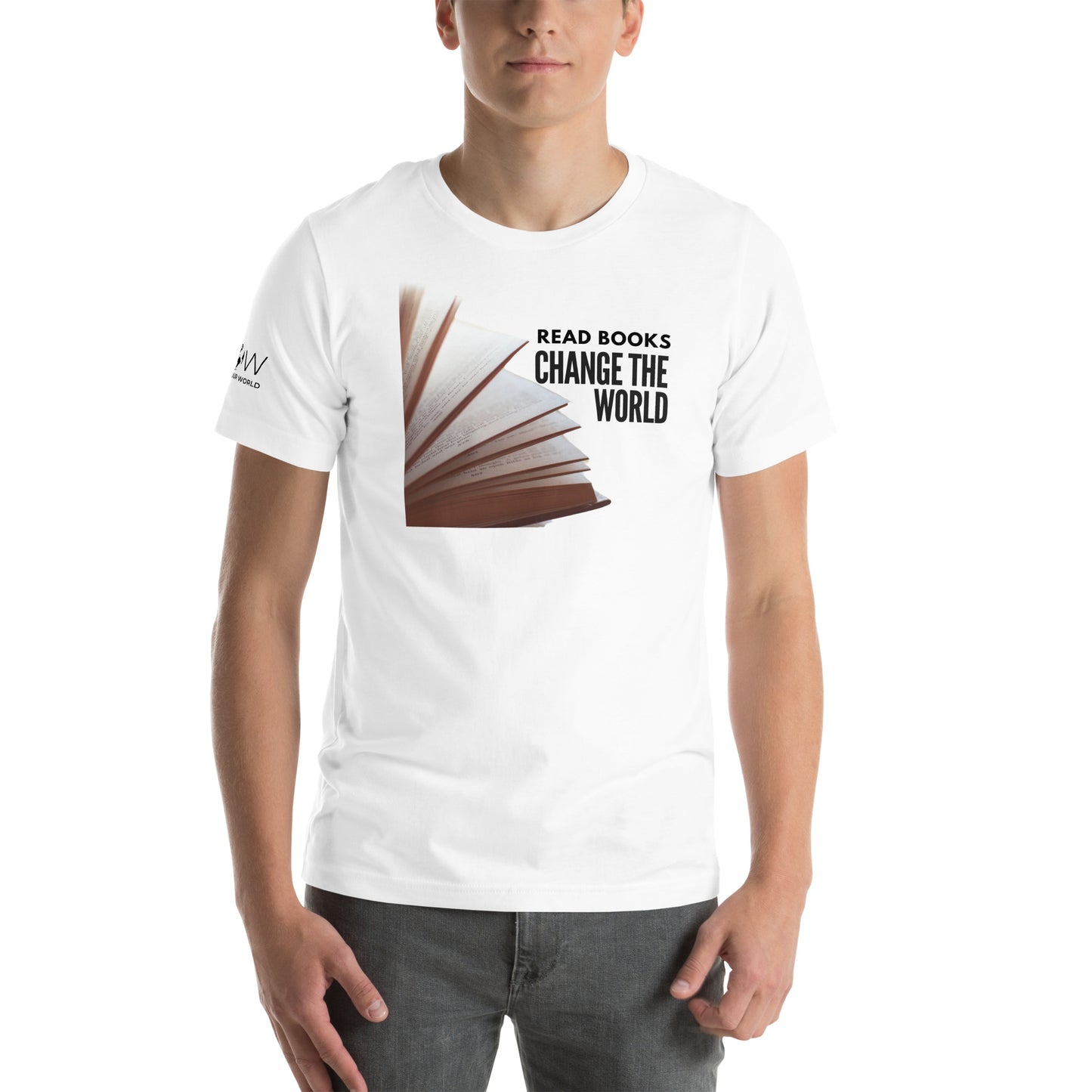 Read Books Change the World – Open Pages Edition White Motivational Men's T-Shirt