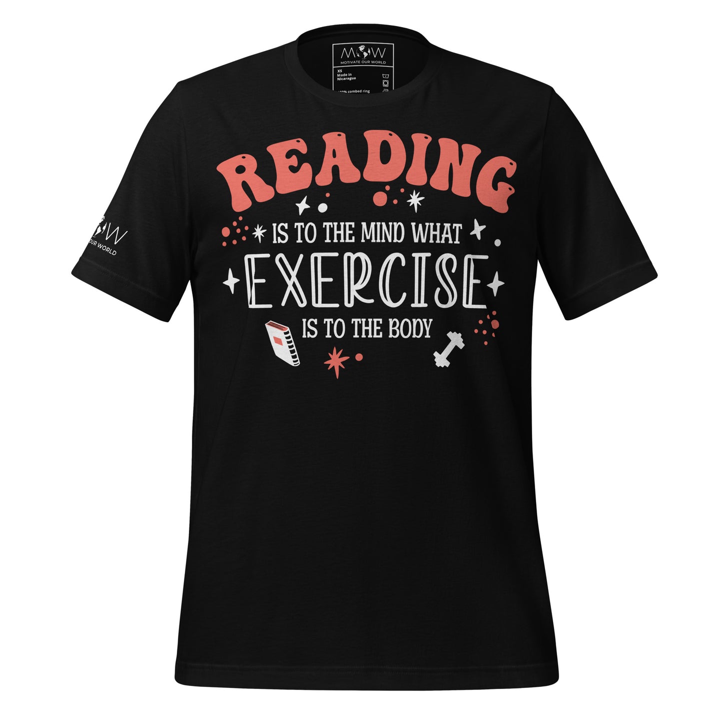 Reading & Exercise – Bold Edition Black Motivational Men's T-Shirt