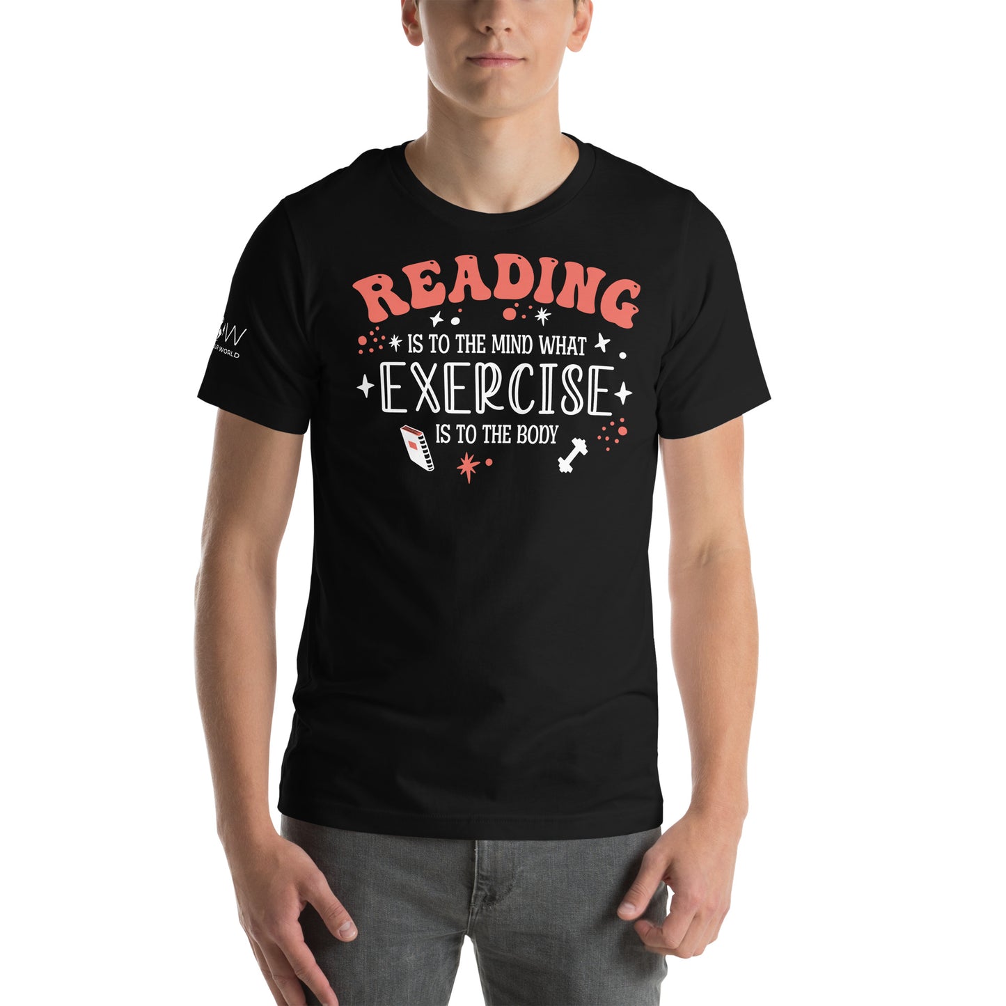 Reading & Exercise – Bold Edition Black Motivational Men's T-Shirt