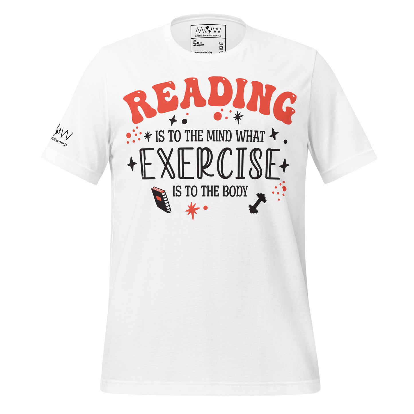 Reading & Exercise – Bold Edition White Motivational Men's T-Shirt