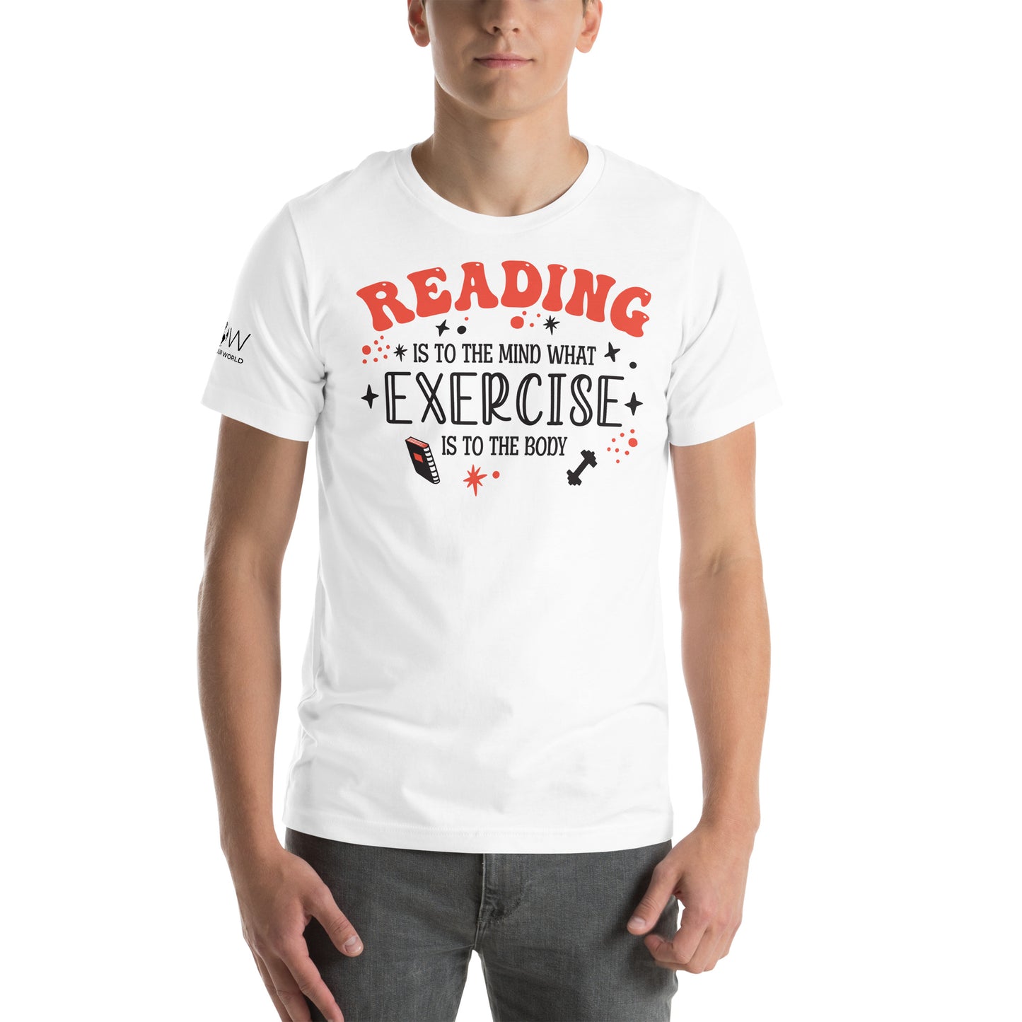 Reading & Exercise – Bold Edition White Motivational Men's T-Shirt