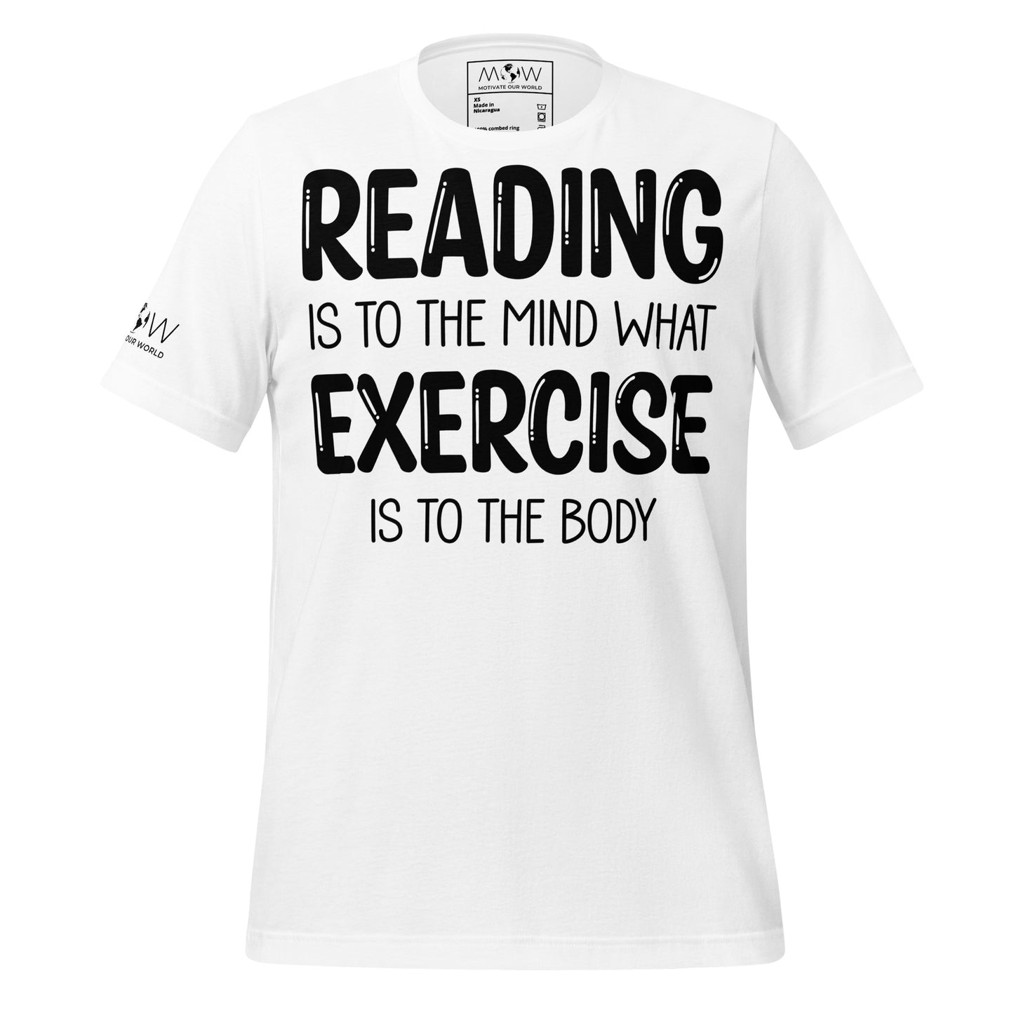 Reading & Exercise – Classic Edition White Motivational Men's T-Shirt