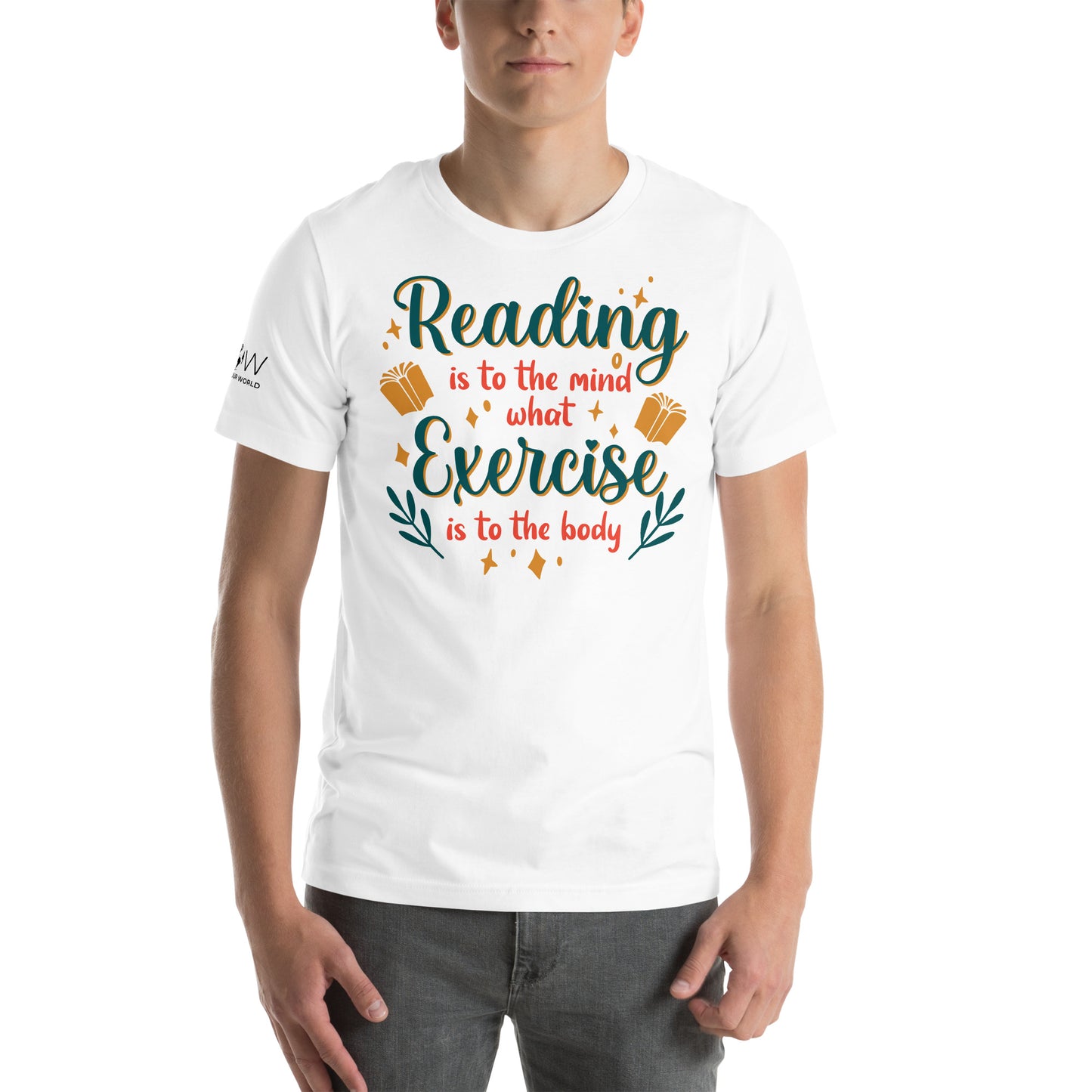Reading & Exercise White Motivational Men's T-Shirt