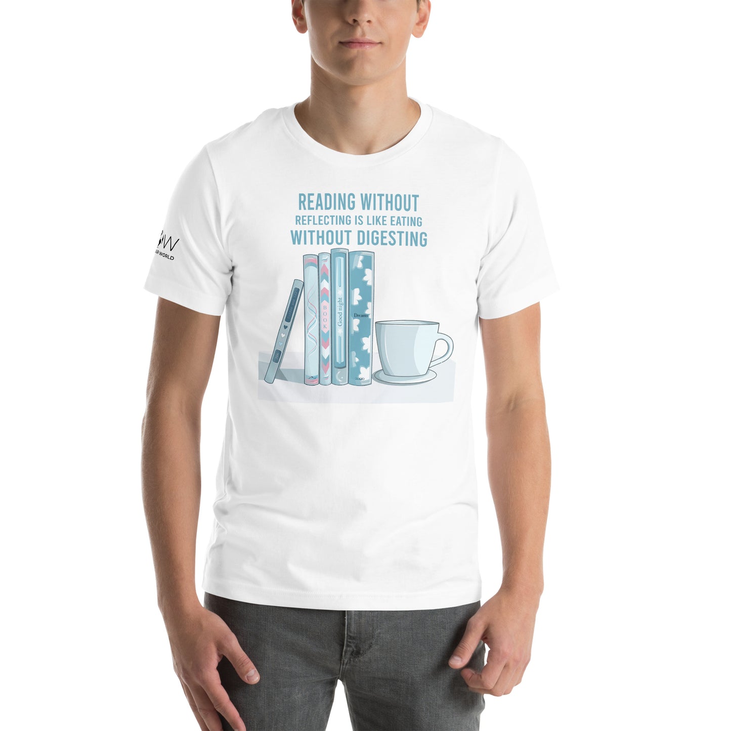 Reading Without Reflecting White Motivational Men's T-Shirt