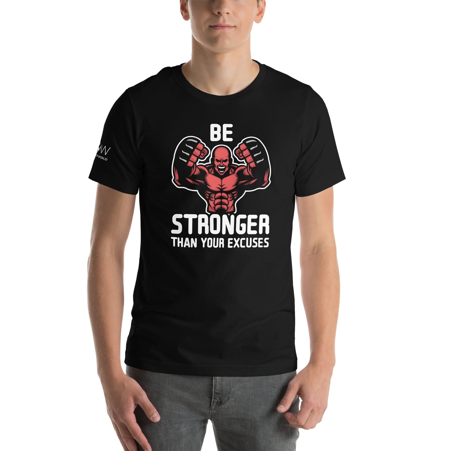 Red Power Flex Men's Motivational Black T-Shirt