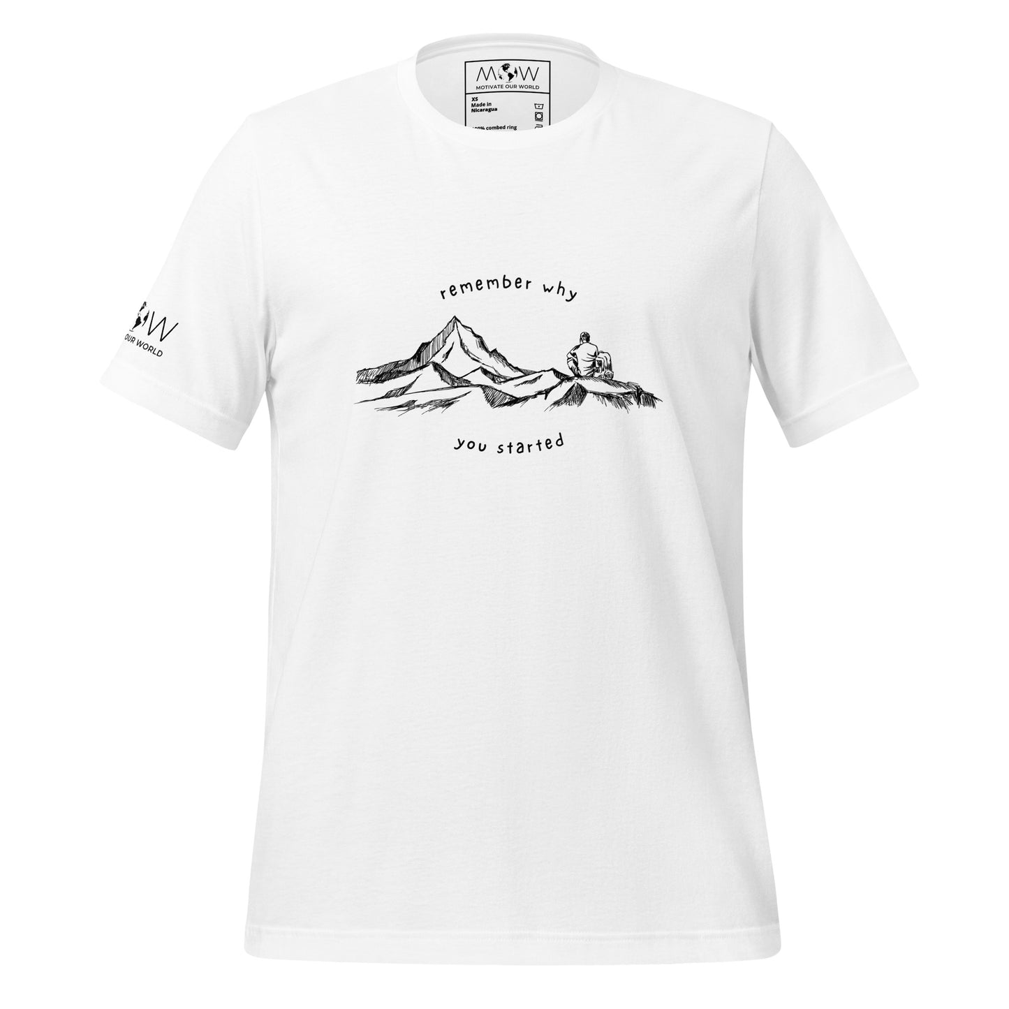 Remember Why You Started Men's Motivational White T-Shirt
