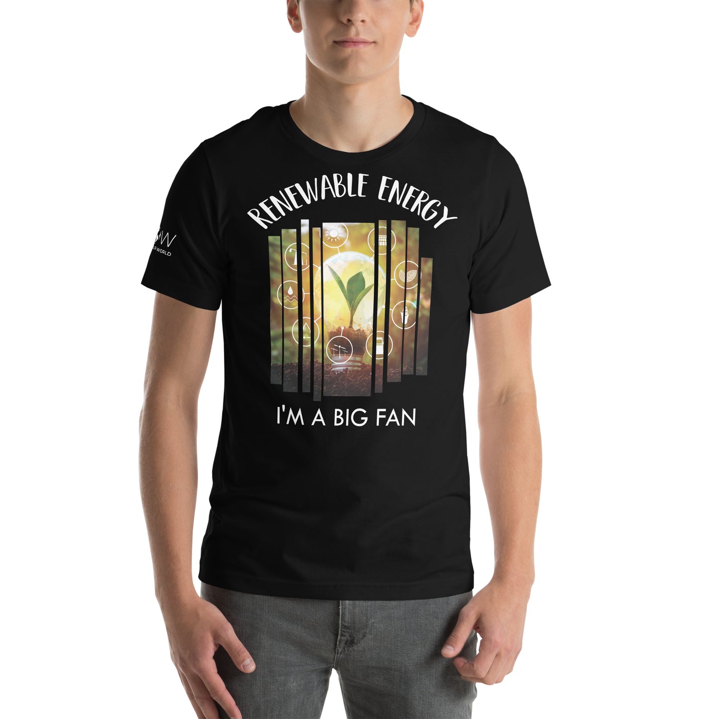 "Renewable Energy - I'm a Big Fan" Men's Motivational Black T-Shirt