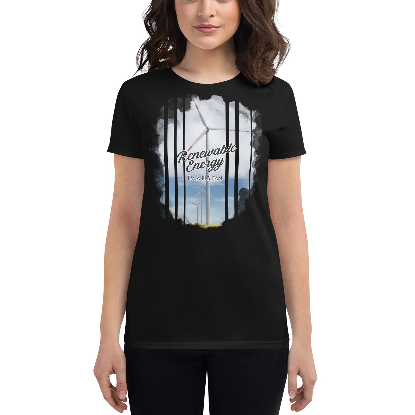 Renewable Energy I’m a Big Fan Women’s Motivational Black T-Shirt