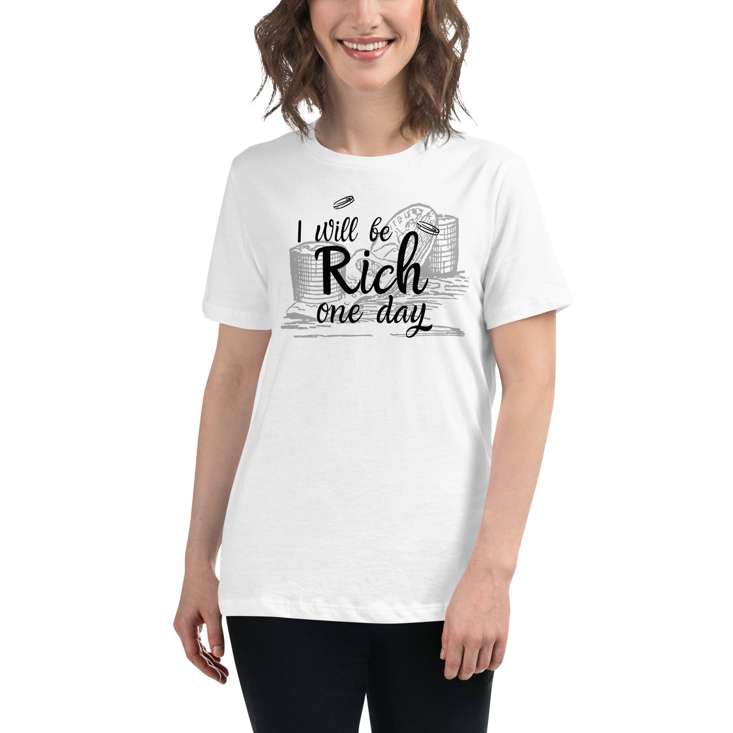 Rich One Day White Motivational Women’s T-Shirt Lifestyle