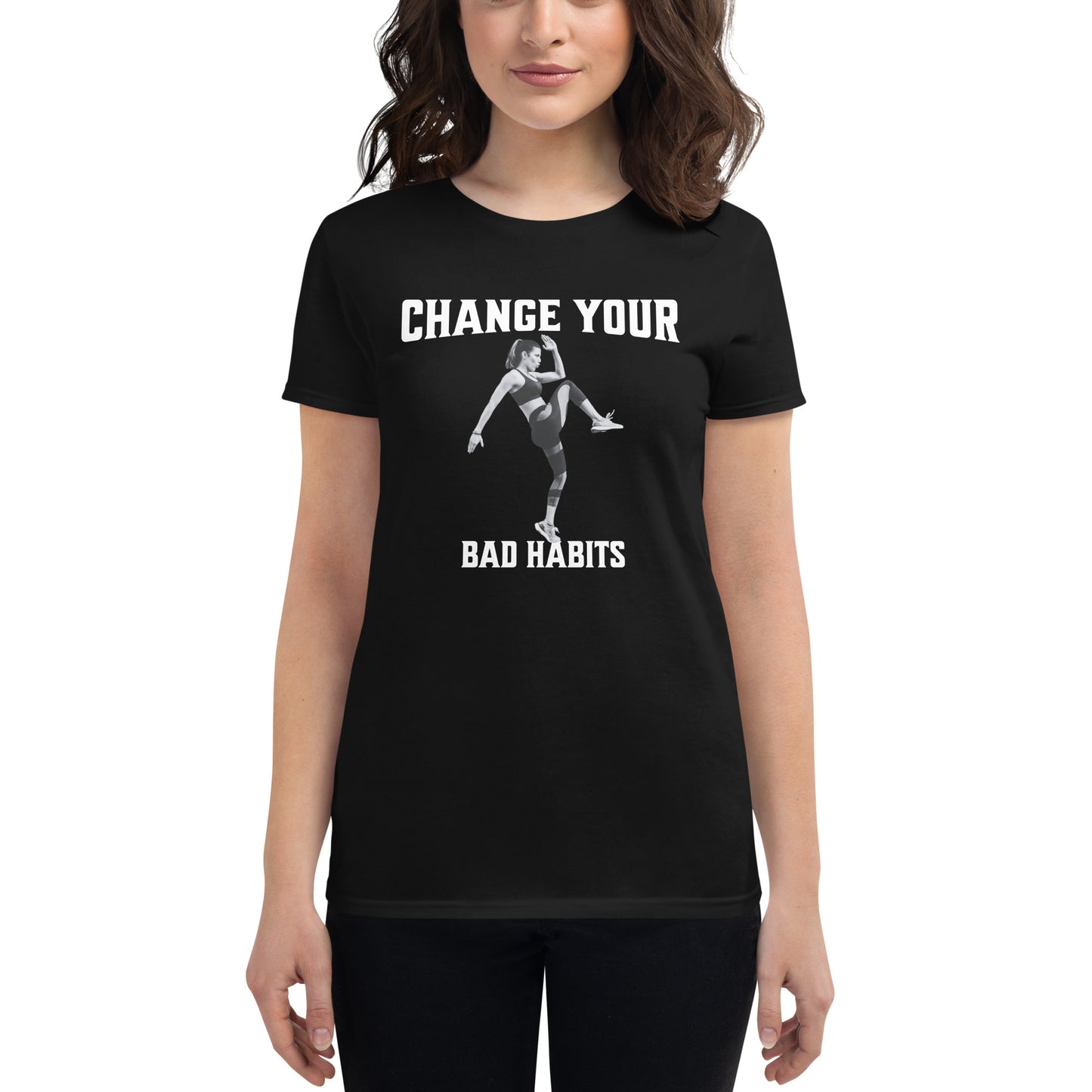 Rise and Move Women’s Motivational Black T-Shirt