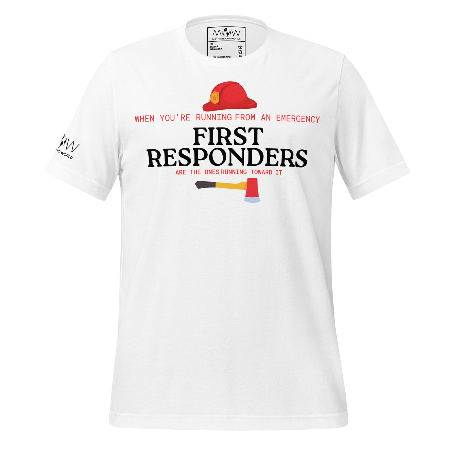 Running From Fire – First Responders Tribute White Motivational Men's T-Shirt