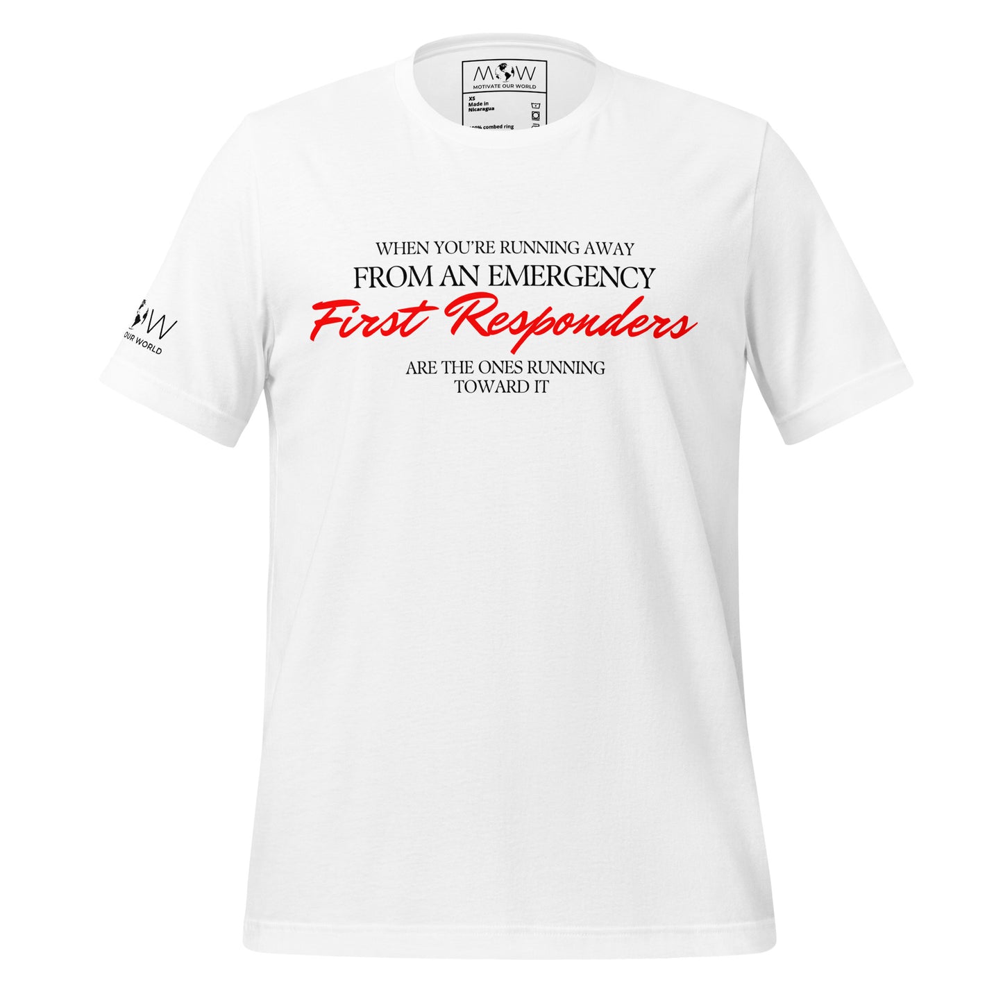 Running Toward It – First Responders White Motivational Men's T-Shirt