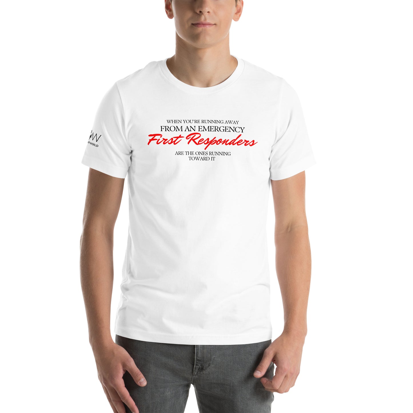 Running Toward It – First Responders White Motivational Men's T-Shirt