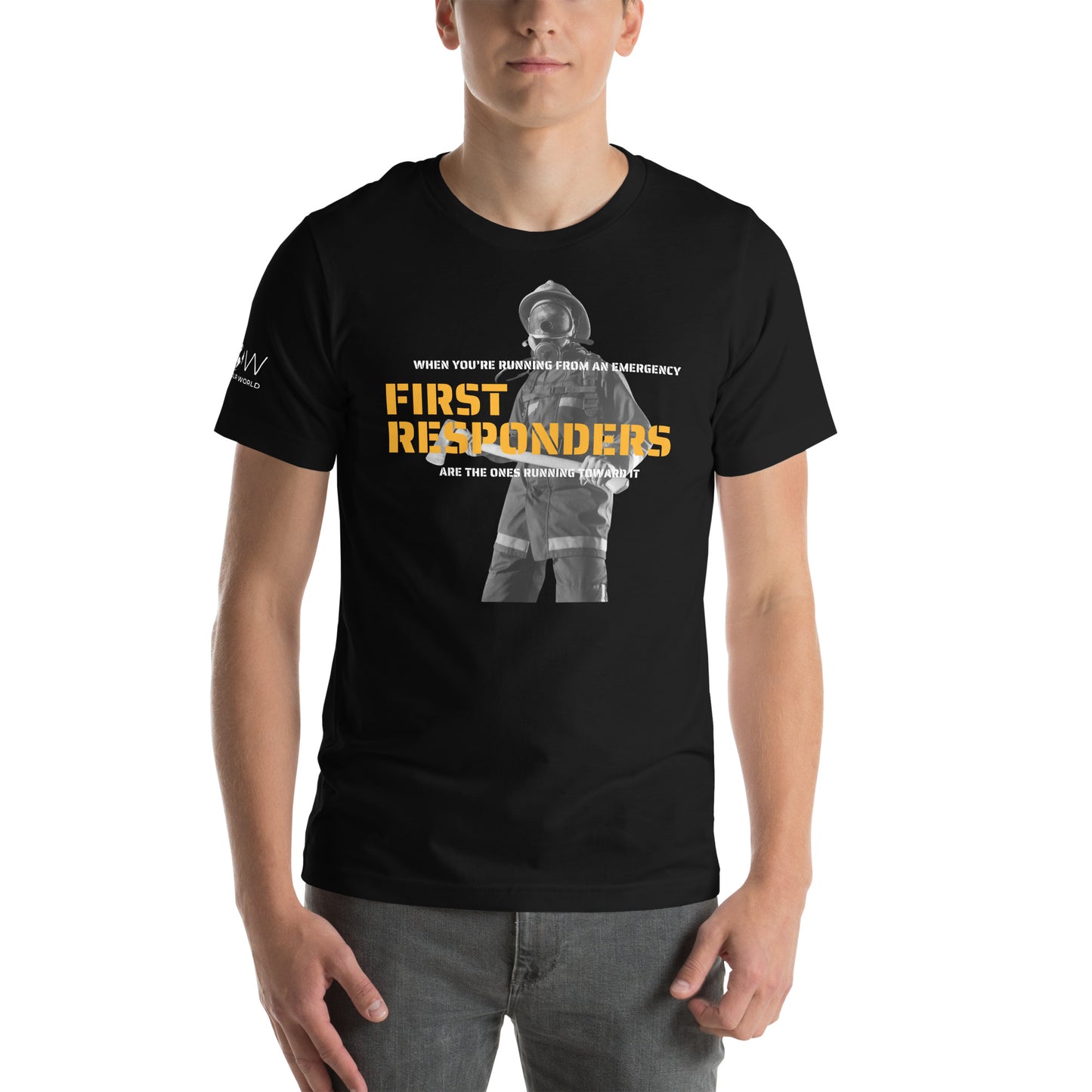Running Toward the Fire – First Responders Black Motivational Men's T-Shirt