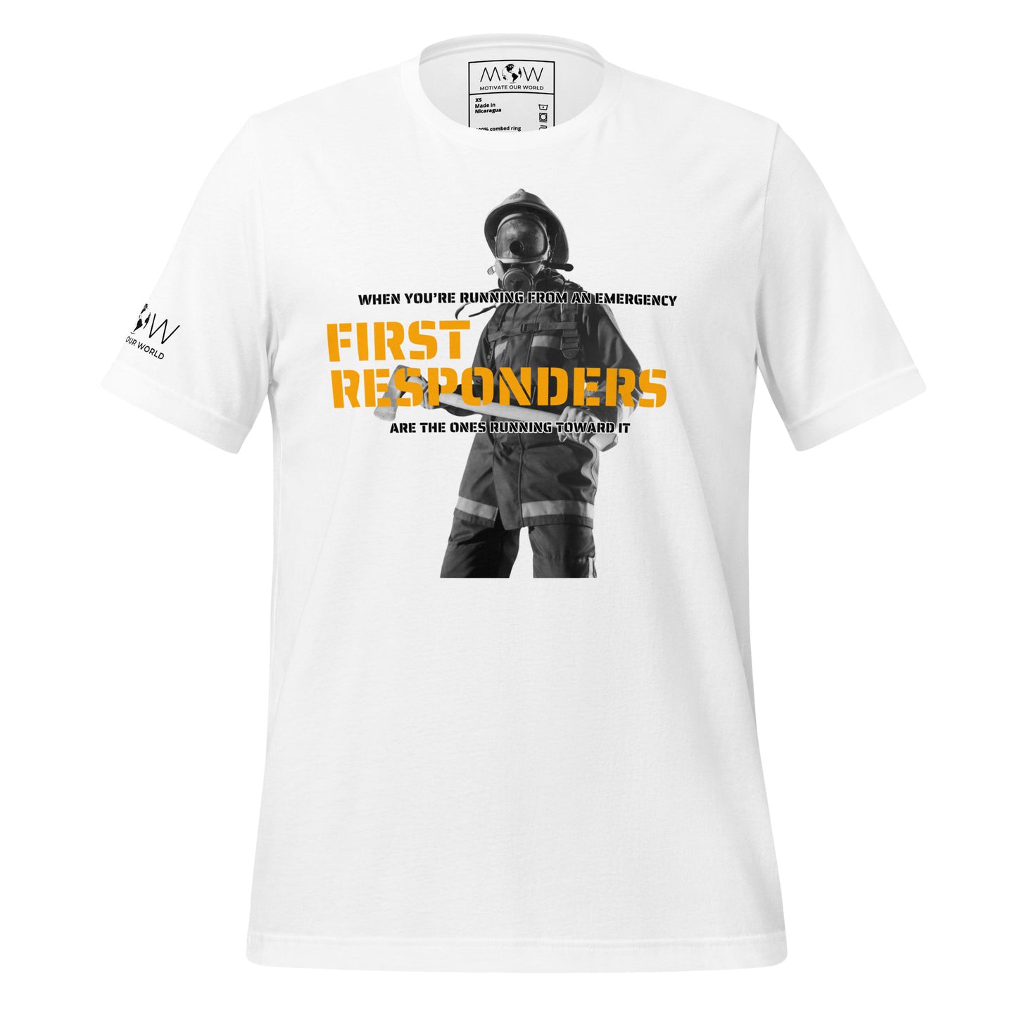 Running Toward the Fire – First Responders White Motivational Men's T-Shirt