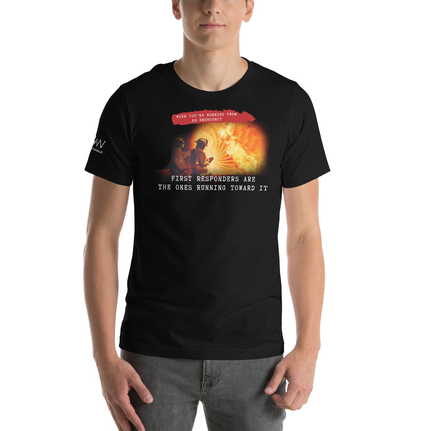 Running Toward the Flames Black Motivational Men's T-Shirt