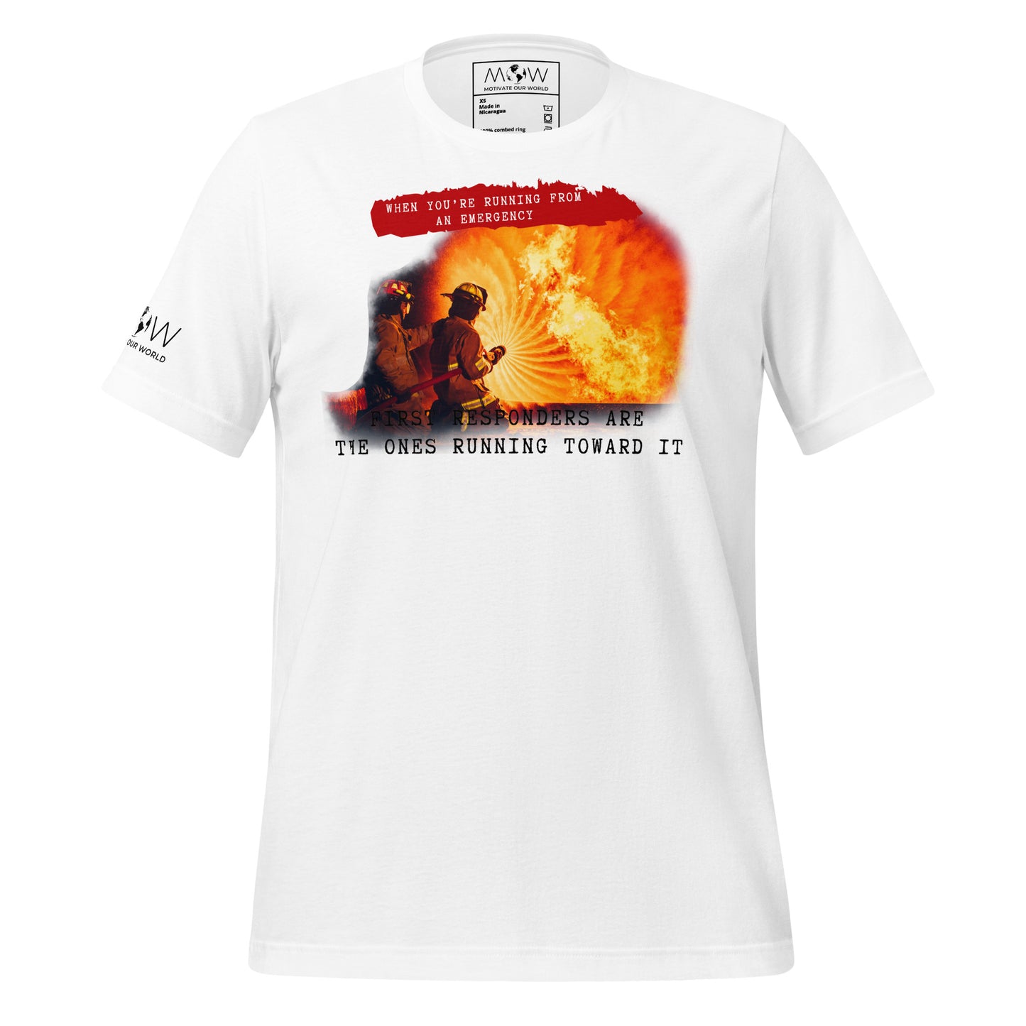 Running Toward the Flames White Motivational Men's T-Shirt
