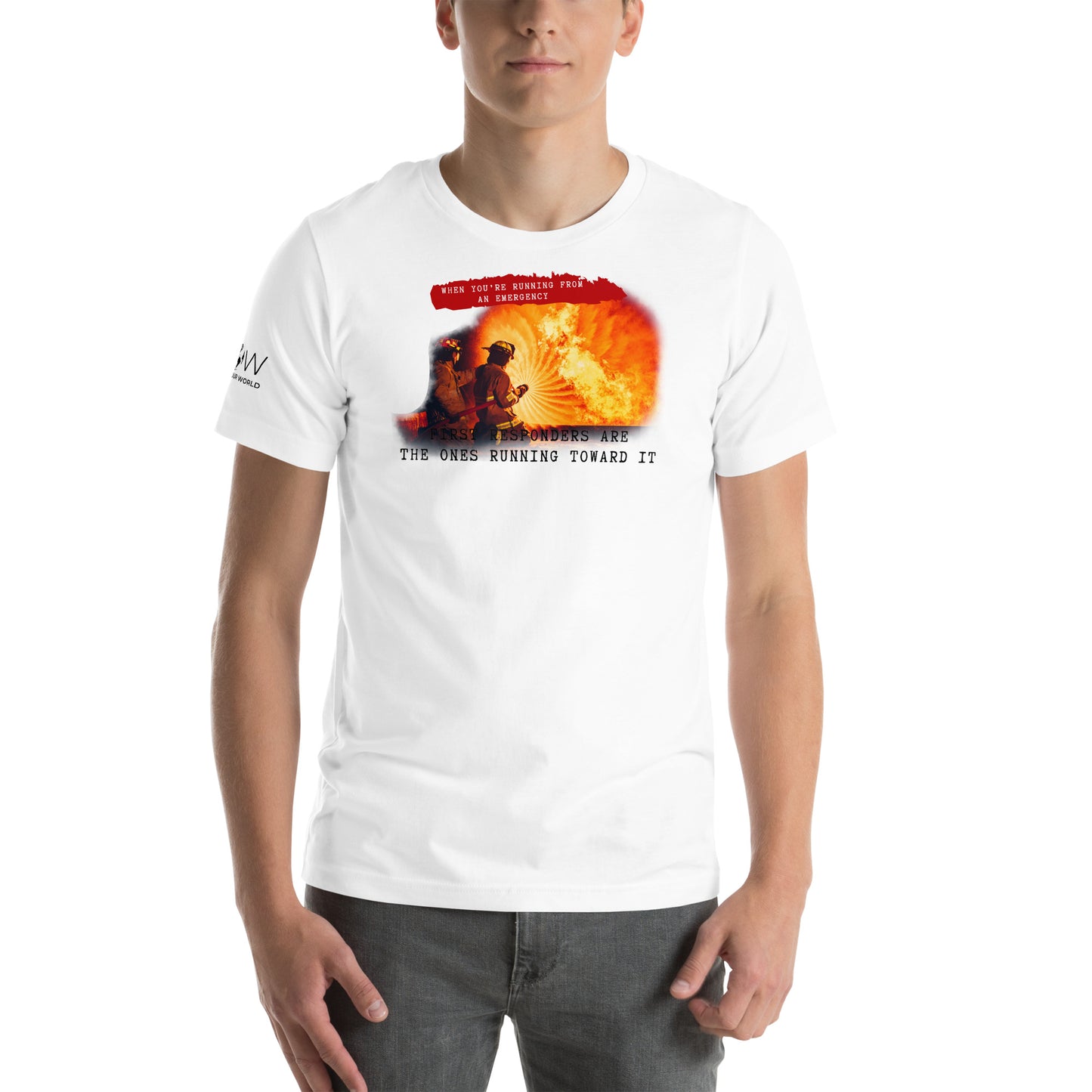 Running Toward the Flames White Motivational Men's T-Shirt