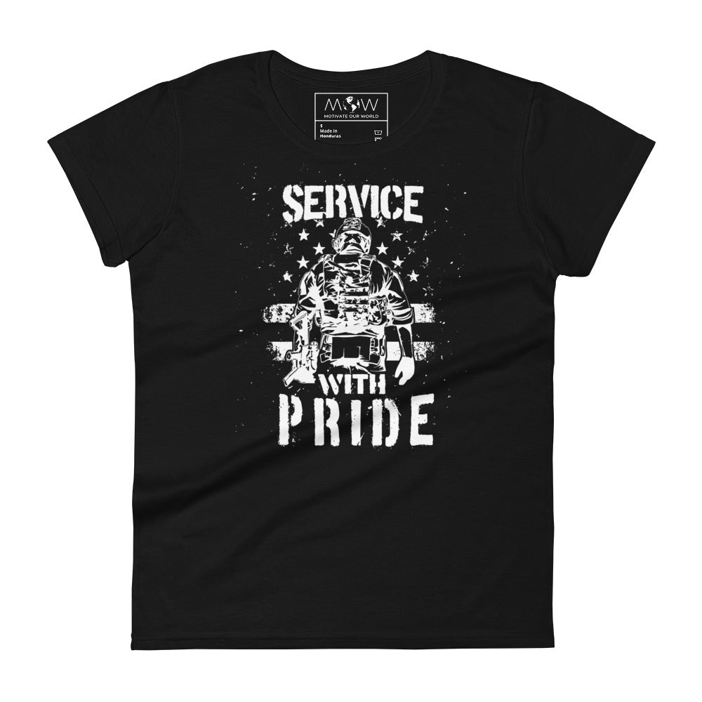 Service Women’s Motivational Black T-Shirt