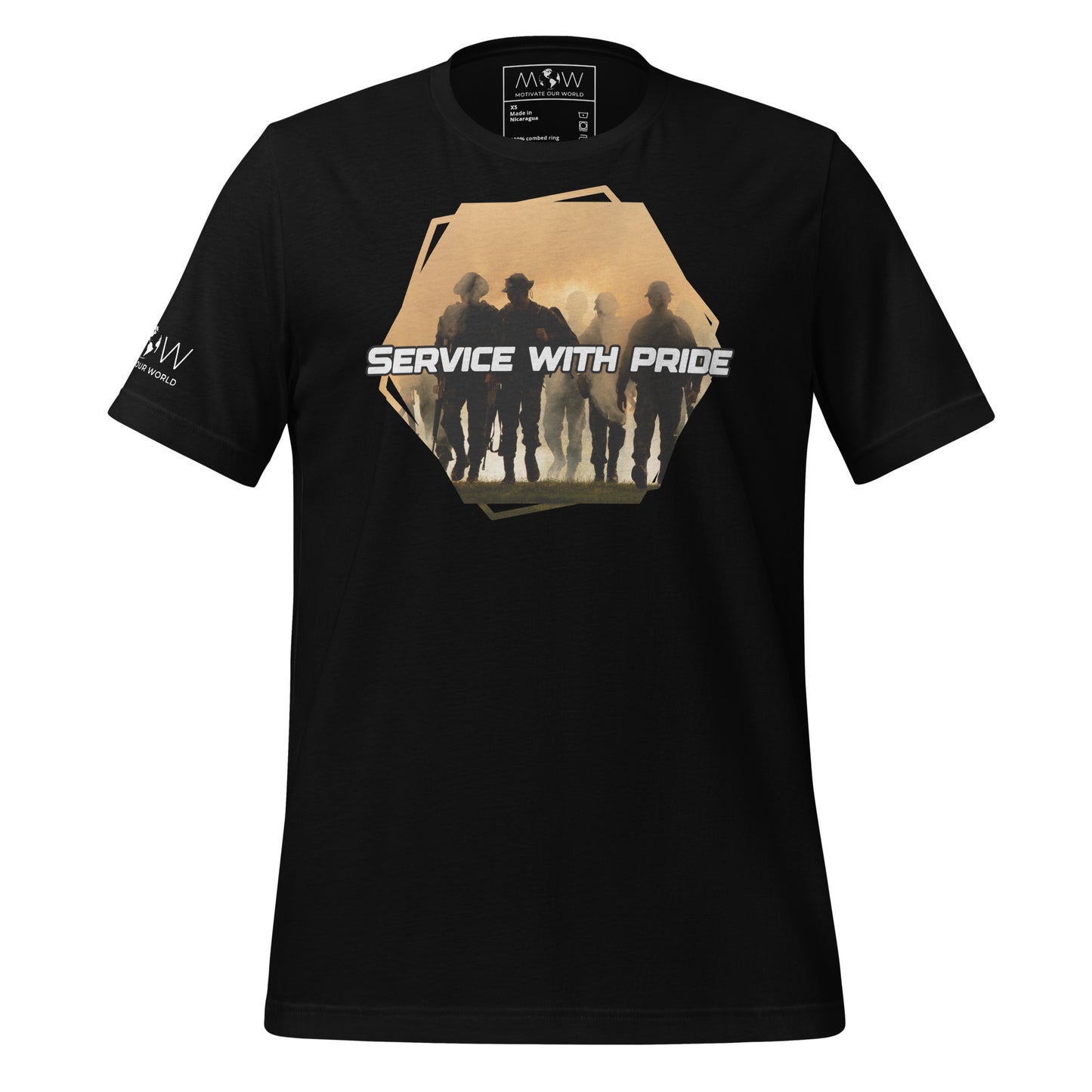 Service with Pride III Men's Motivational Black T-Shirt
