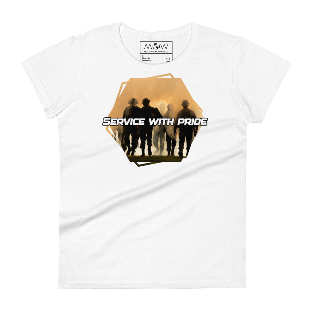 Service with Pride III Women’s Motivational White T-Shirt