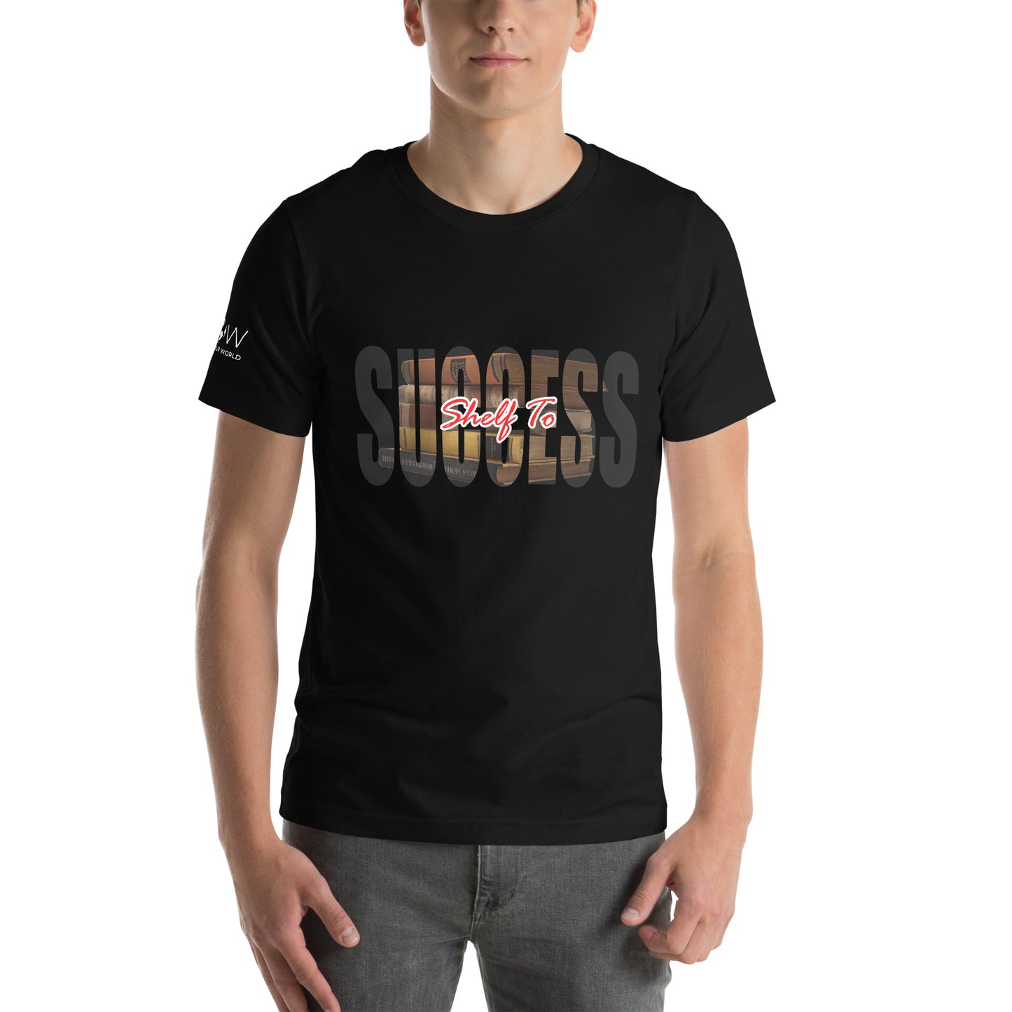 Shelf to Success Men's Motivational Black T-Shirt