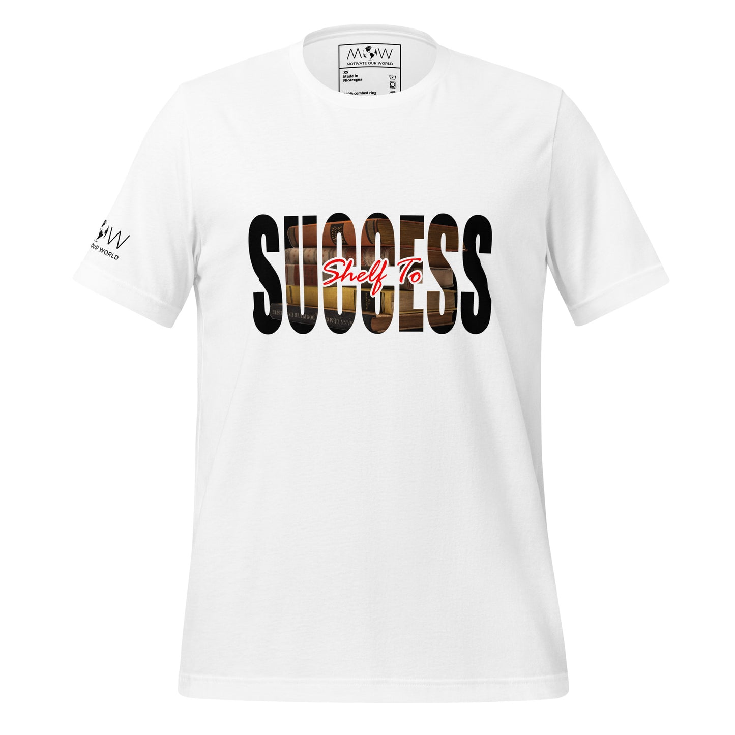 Shelf to Success Men's Motivational White T-Shirt