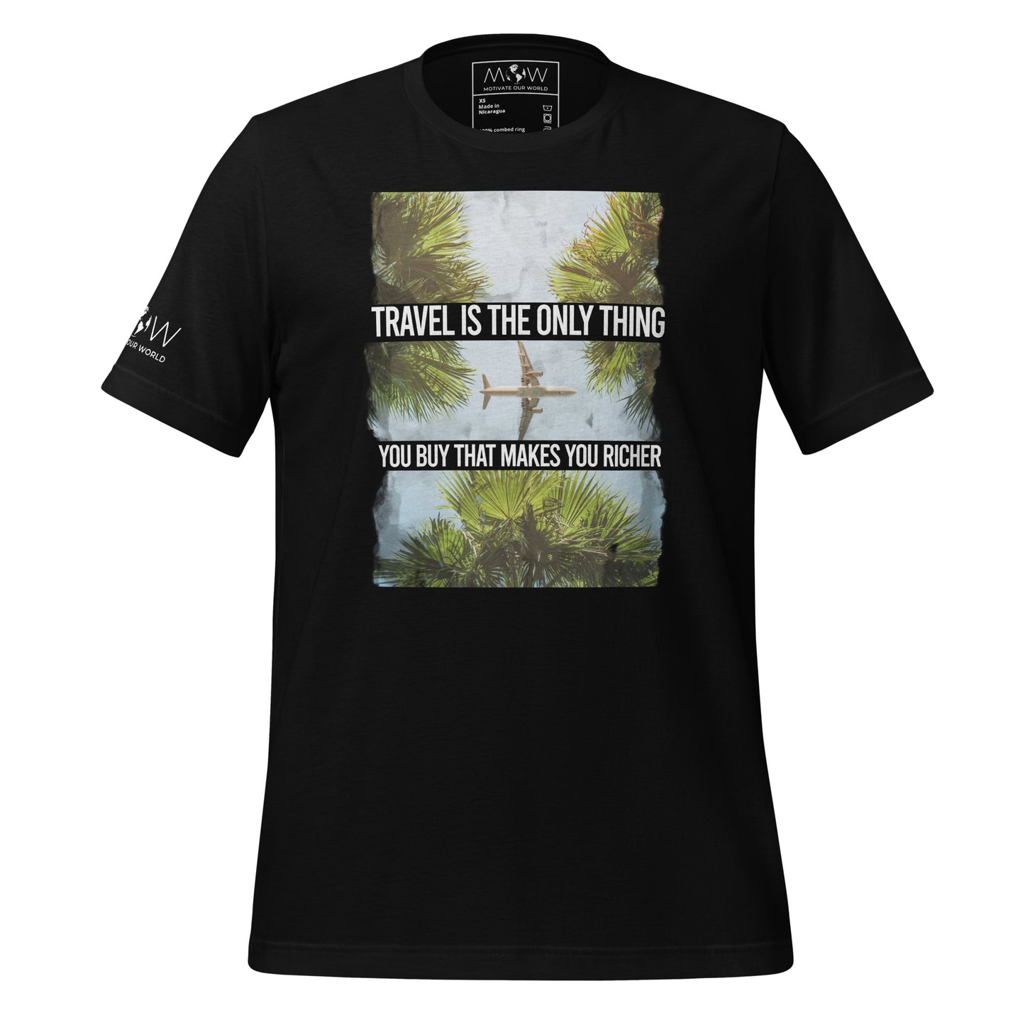 Sky’s the Limit (Tropical Flight Design) Men's Motivational Black T-Shirt