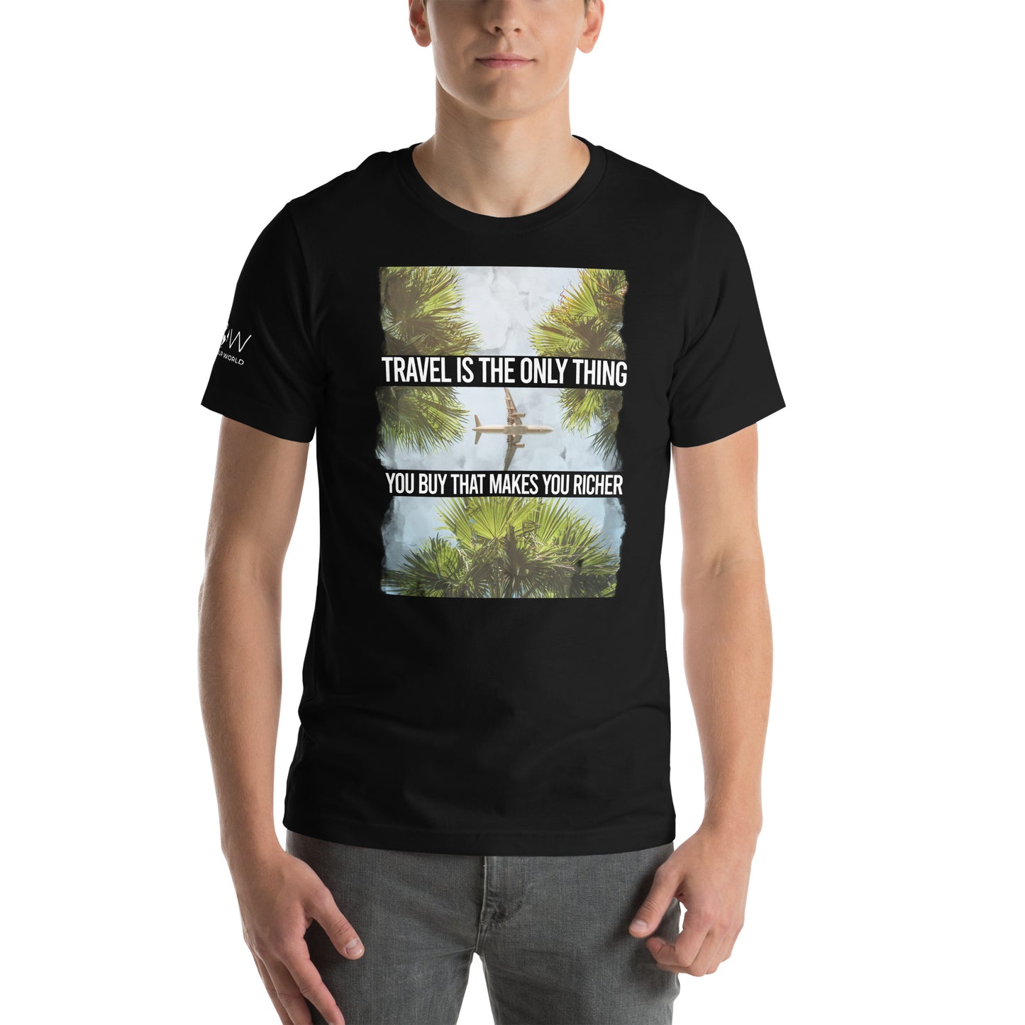 Sky’s the Limit (Tropical Flight Design) Men's Motivational Black T-Shirt