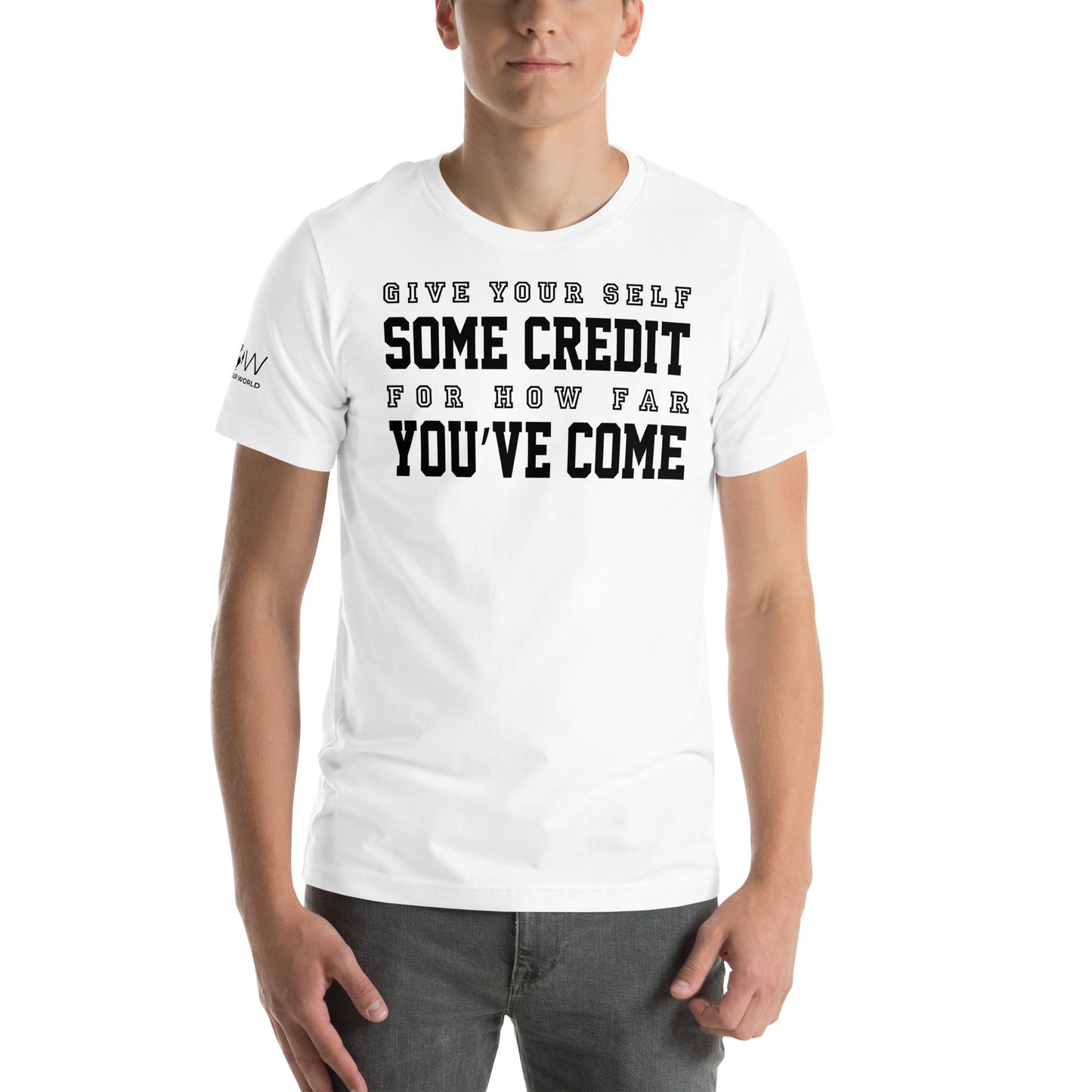 Some Credit – Varsity Edition White Motivational Men's T-Shirt Lifestyle