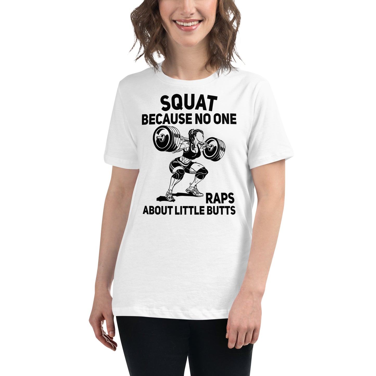 Squat White Motivational Women’s T-Shir