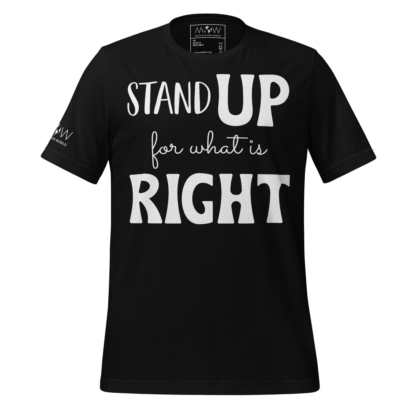 Stand Up for What Is Right - Bold Letter Edition Black Motivational Men's T-Shirt