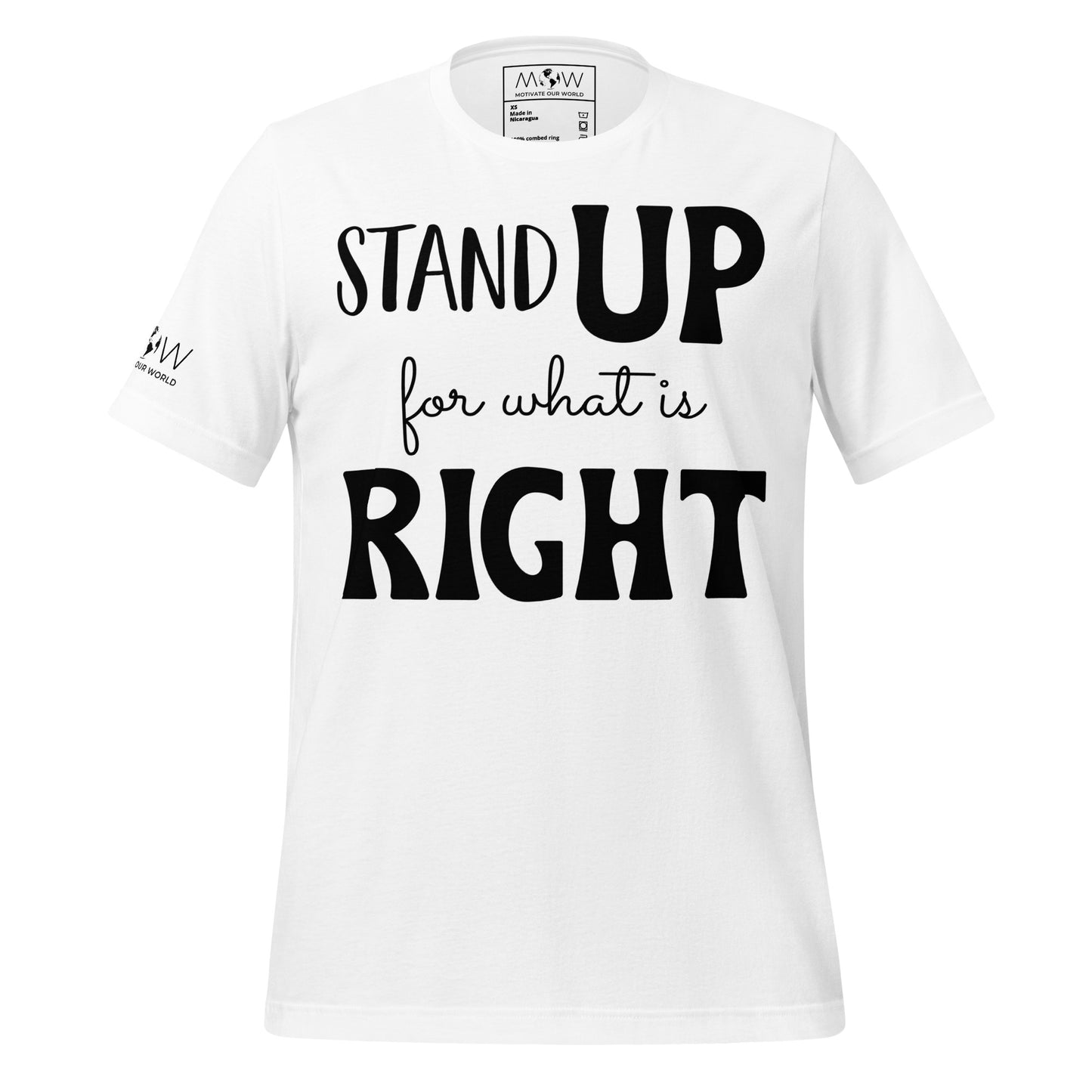 Stand Up for What Is Right - Bold Letter Edition White Motivational Men's T-Shirt