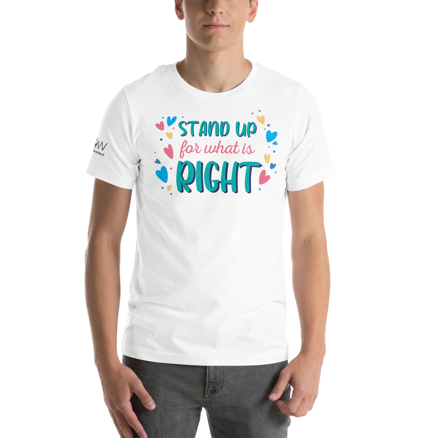 Stand Up for What Is Right - Heart Edition White Motivational Men's T-Shirt