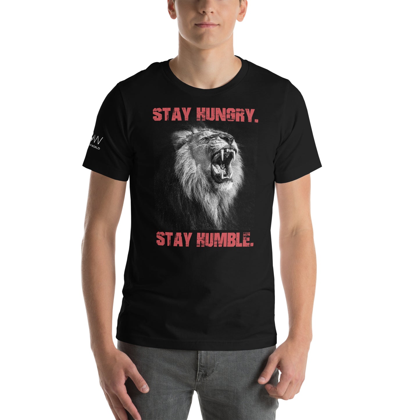 Stay Hungry. Stay Humble II Men's Motivational Black T-Shirt