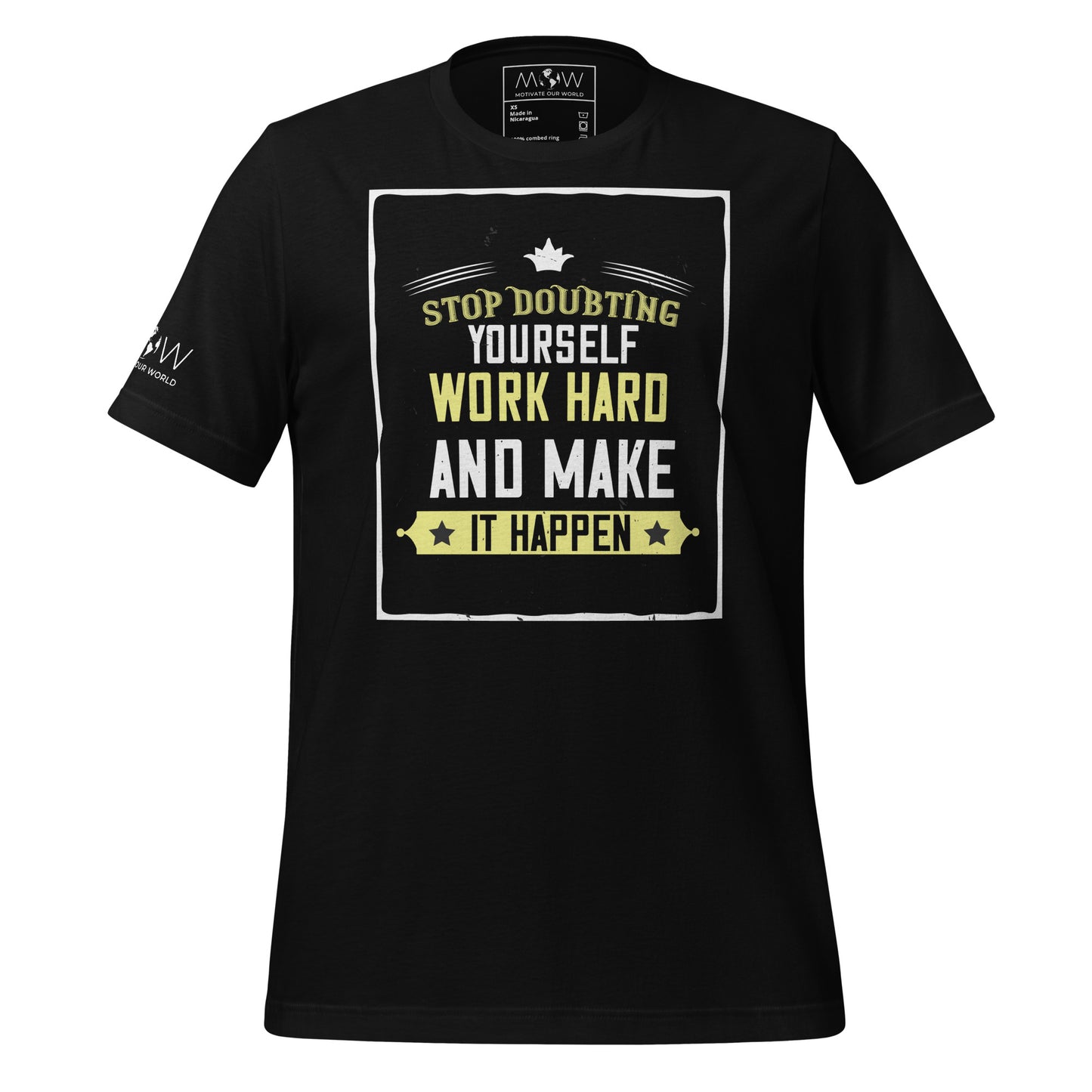 Stop Doubting Men's Motivational Black T-Shirt